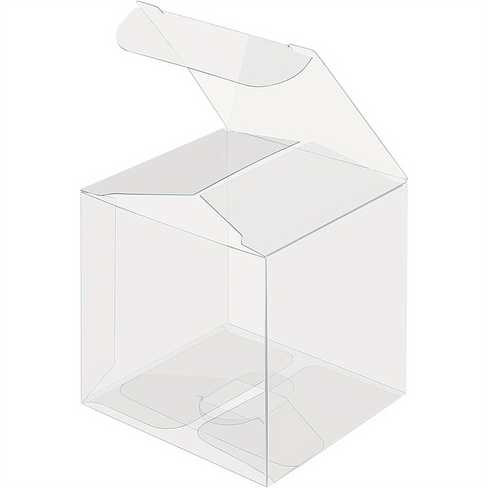Image of 200-piece Transparent Pvc Cube Bags For Wedding Favors, Candy, Chocolate, Valentine's Day, And Christmas Decorations