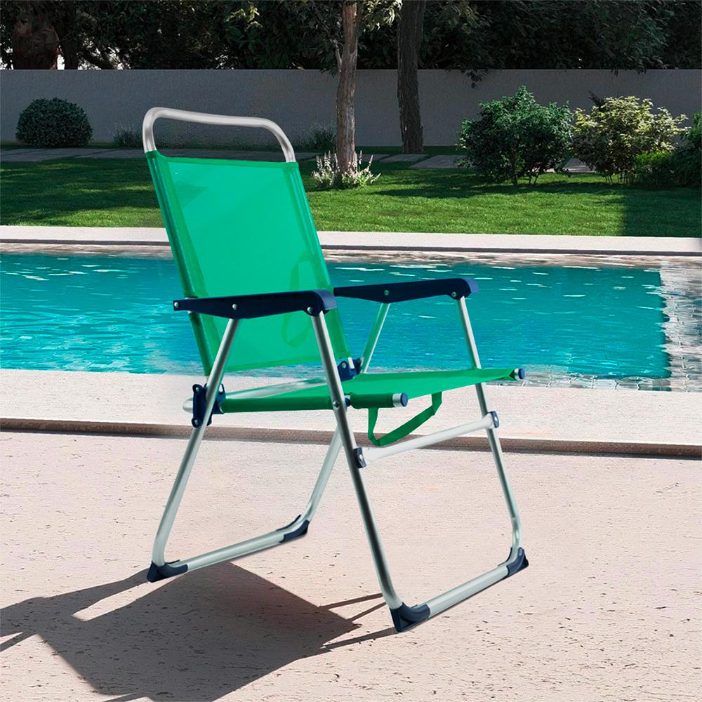 Sedia Da Spiaggia Set 2 Pz Spiaggina Mare Sdraio Reclinabile Spiaggia Struttura Ferro Con Cuscino Sedia Mare - Foto 5