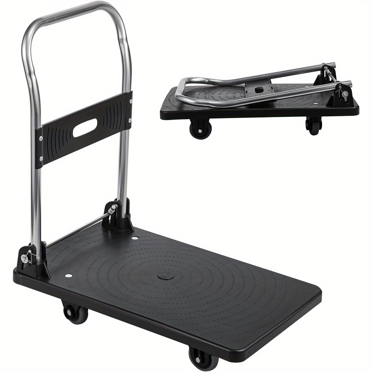 TEMU Folding Platform Trolley, Heavy Duty Hand Sack Truck With Handle, Rolling Flatbed Cart Dolly For Easy Transportation And Heavy Lifting (400kg