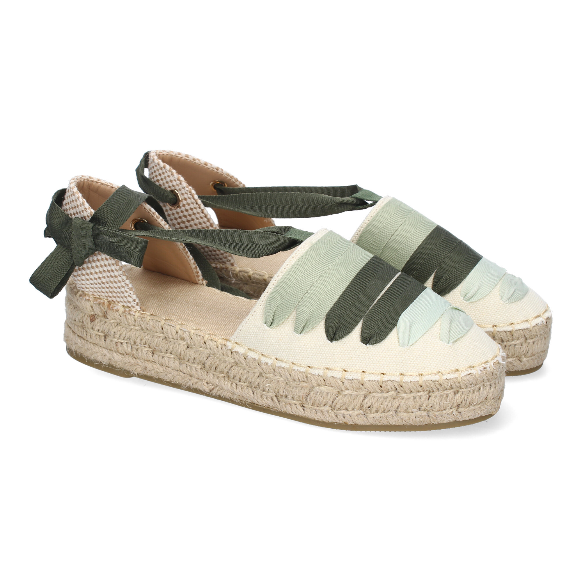 Valencian Style Flat Espadrilles For Women, Comfortable And Elegant, With Decorative Ribbons On The Sole And Ankle Strap Closure, Ideal For Spring-summer