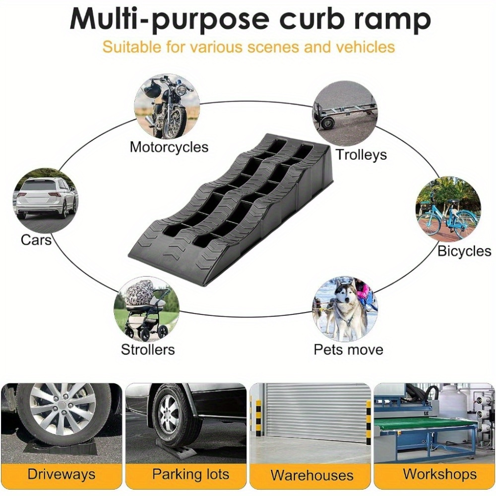 2pcs Heavy Duty Car Ramps for 4 Ton Vehicles, 3-Step Lift