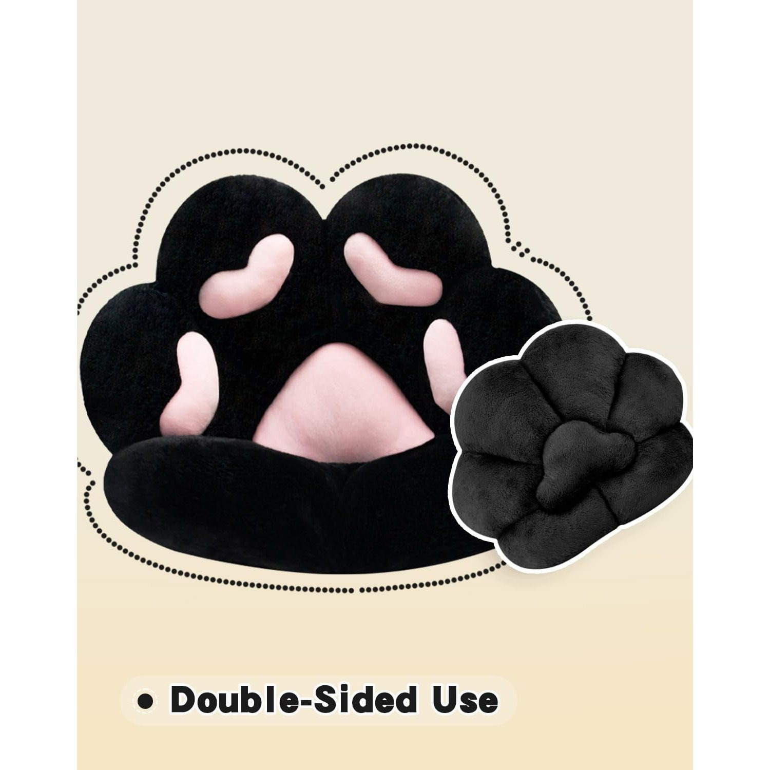TEMU Cat Paw Cushion, Comfortable, Kawaii Shape, Plush Cushion For Gaming Chair, 71.1 X 61 Cm, Cozy Floor, Cute Seat, Kawaii For Girls, Workers, Gift, Dining Room, Bedroom