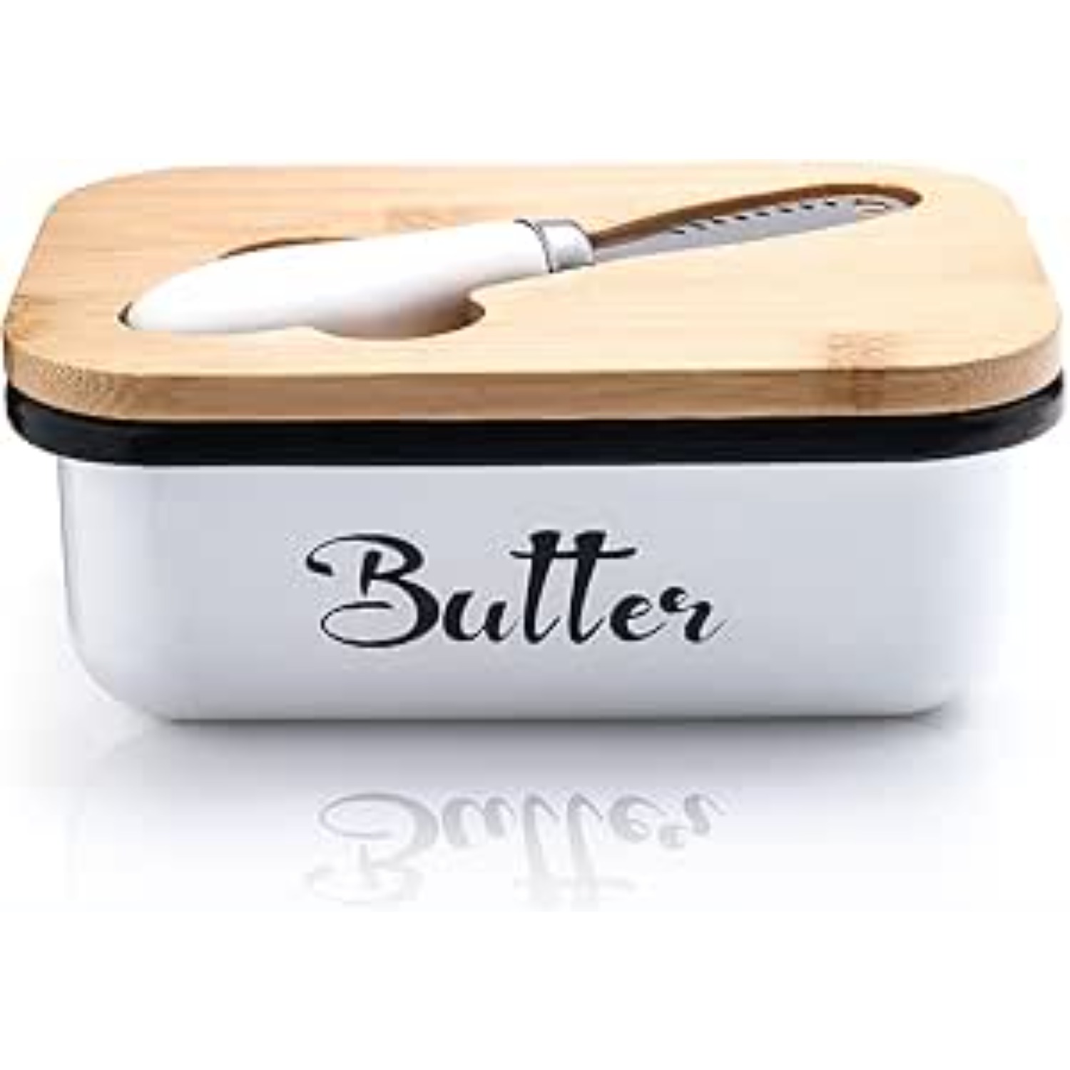 TEMU Butter Dish With Wooden Lid Stainless Steel Butter Bell For Butter Butter Dish With Multifunctional Butter Knife Large Stainless Steel For