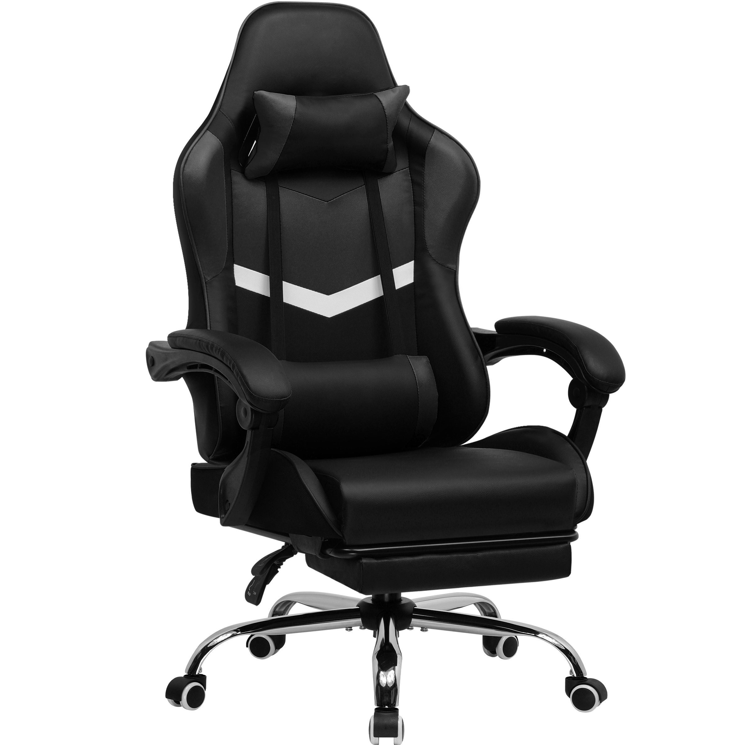 Image of Gaming Chair Racing Gamer Chair, Ergonomic Gaming Recliner With Lumbar Support, Gaming Chair Pu Leather Widened Backrest 150kg