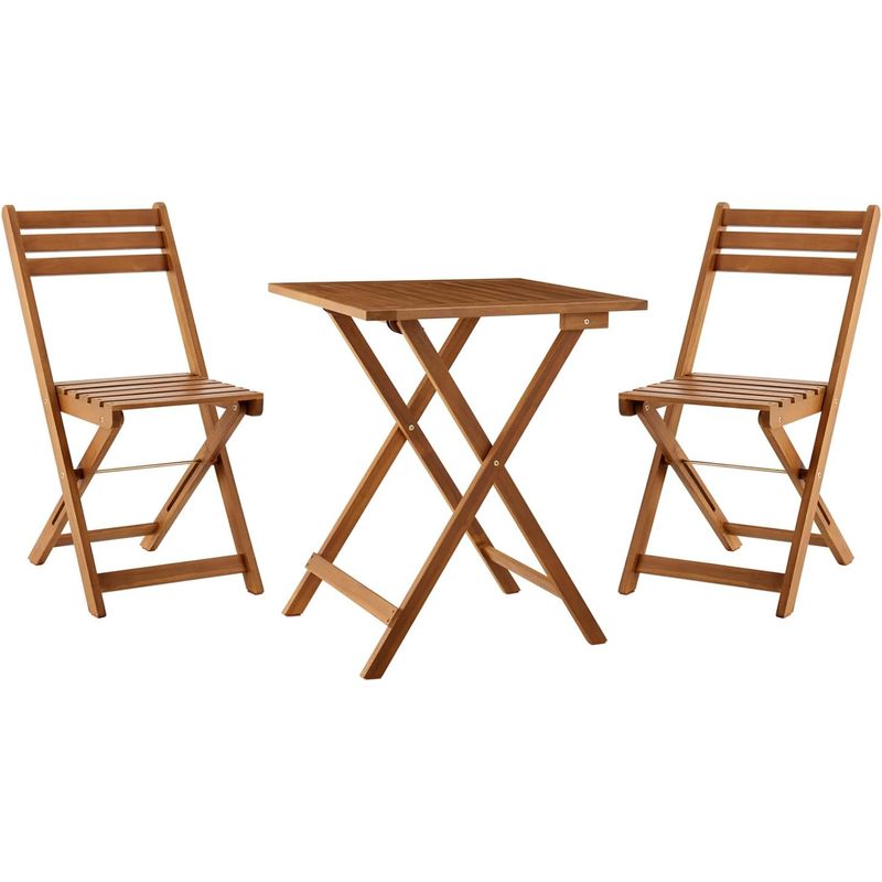 balkonmöbel set   sitzgruppe 3 teilig aus holz für 2 personen,  , platzsparend gartenmöbel tisch stühle balkonset klappstuhl