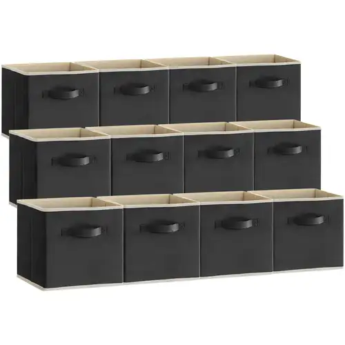 BOMKEE Lot de 4 Cube de Rangement Ouvertes, Pliables Caisse de Rangement pour Vêtements, Organiseurs Pliables et Paniers de Rangement Cubiques pour Cham, Gris BOMKEE Lot de 4 Cube de Rangement Ouvertes, Pliables Caisse de Rangement pour Vêtements, Organiseurs Pliables et Paniers de Rangement Cubiques pour Cham, Gris