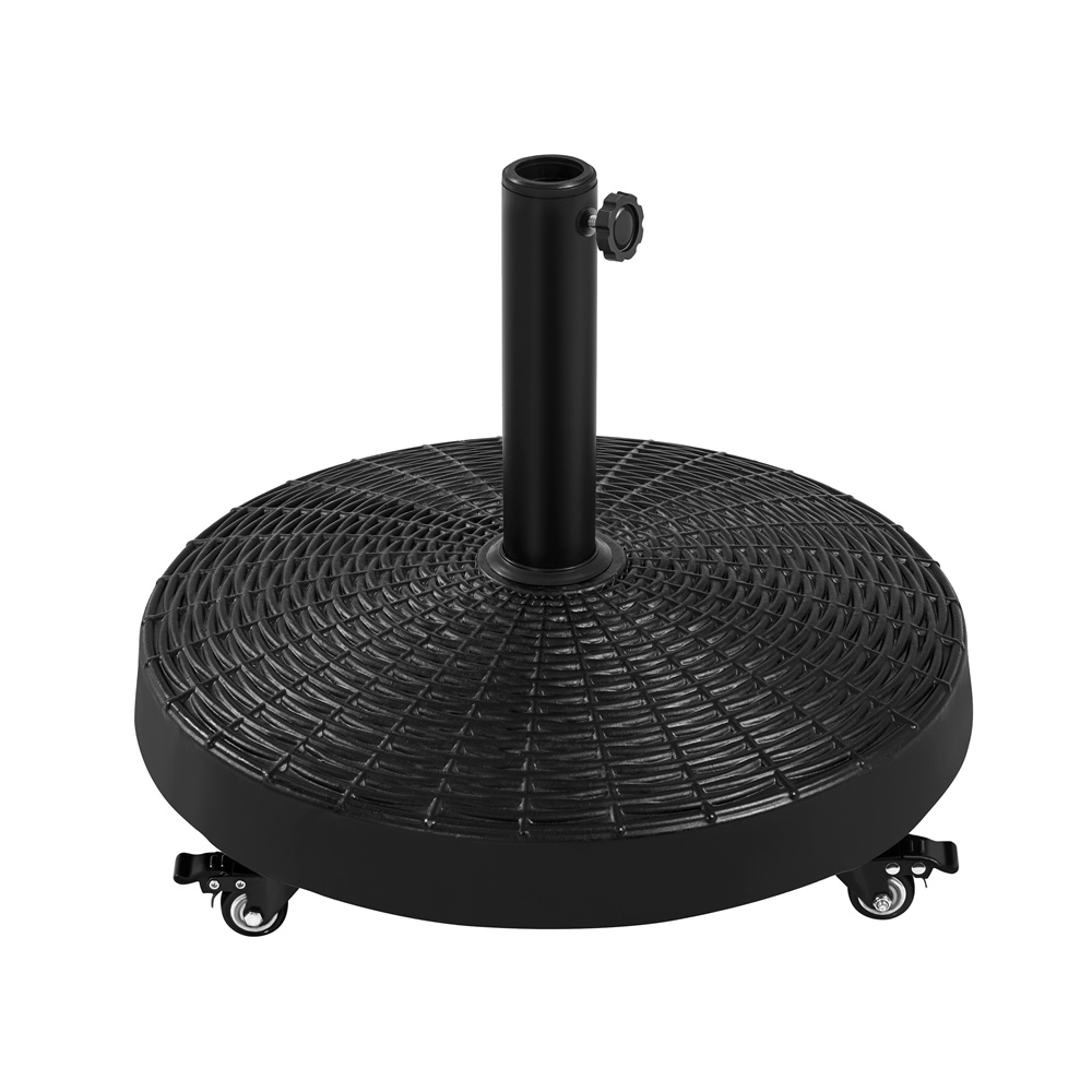 E-shop Costoffs Vintage Rundes Sonnenschirmständer mit Rollen Plattenständer Ampelschirmständer Sonnenschirmständer aus Metall für Balkon Strand Garten