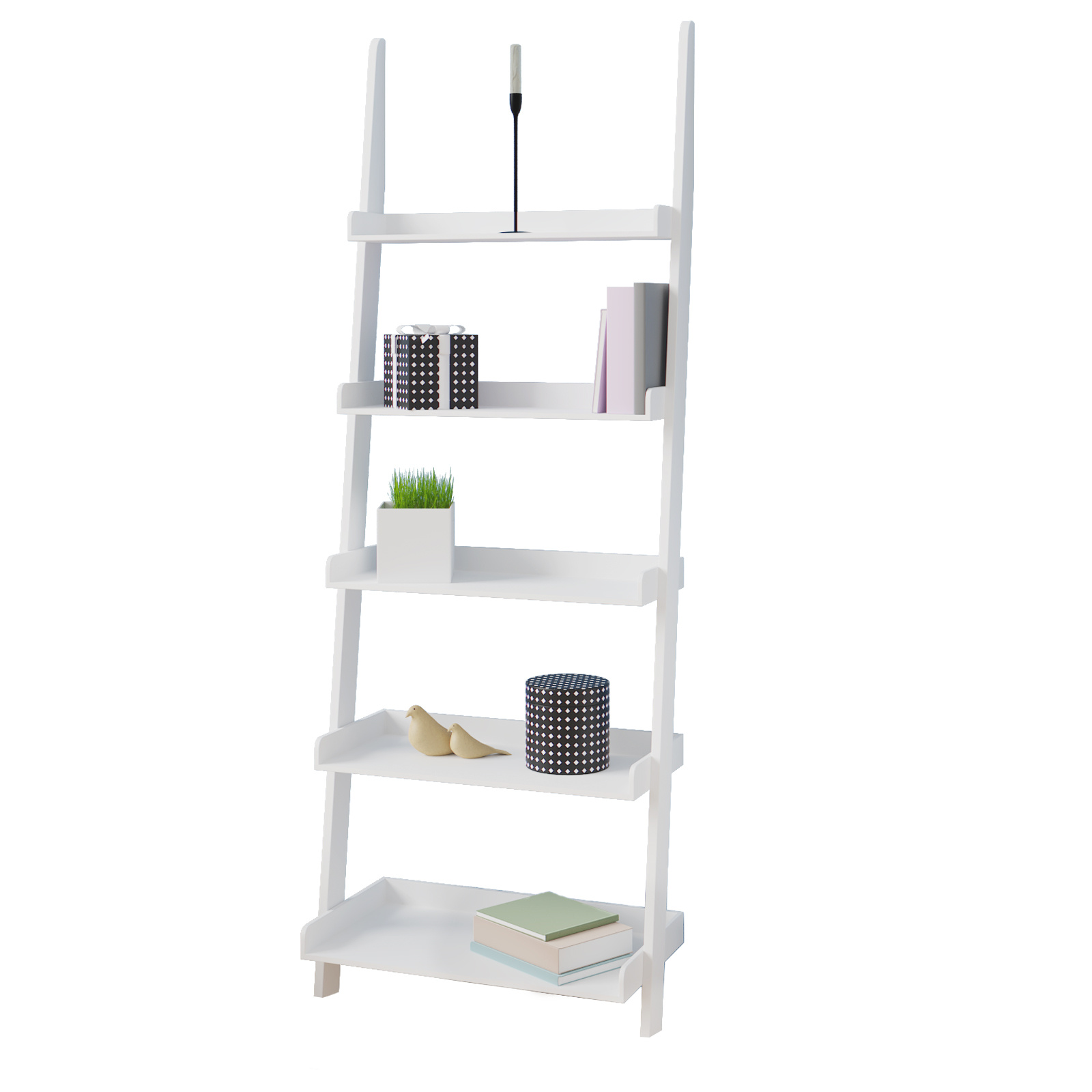 TEMU Scaffale a CASARIA簧 Ladder Shelf 180X65Cm 5 Livelli 10Kg Capacit� di carico Legno Grande Decorazioni Fiori Libri Bagno Soggiorno Cucina Scaffale