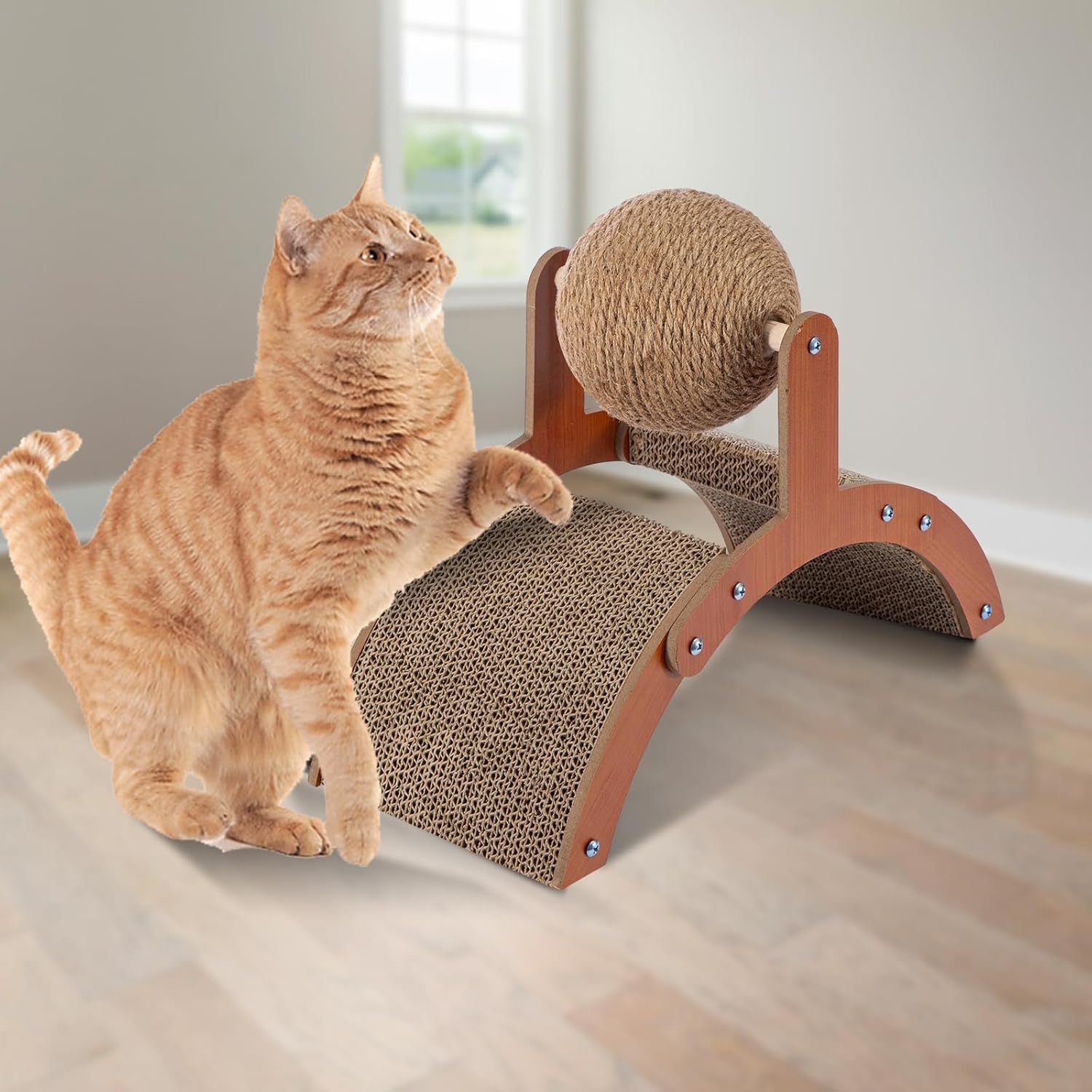 TEMU Cat Scratcher With Hanging Toy Sisal Ball Cat Scratching Board Board Pads Prevents Furniture Damage