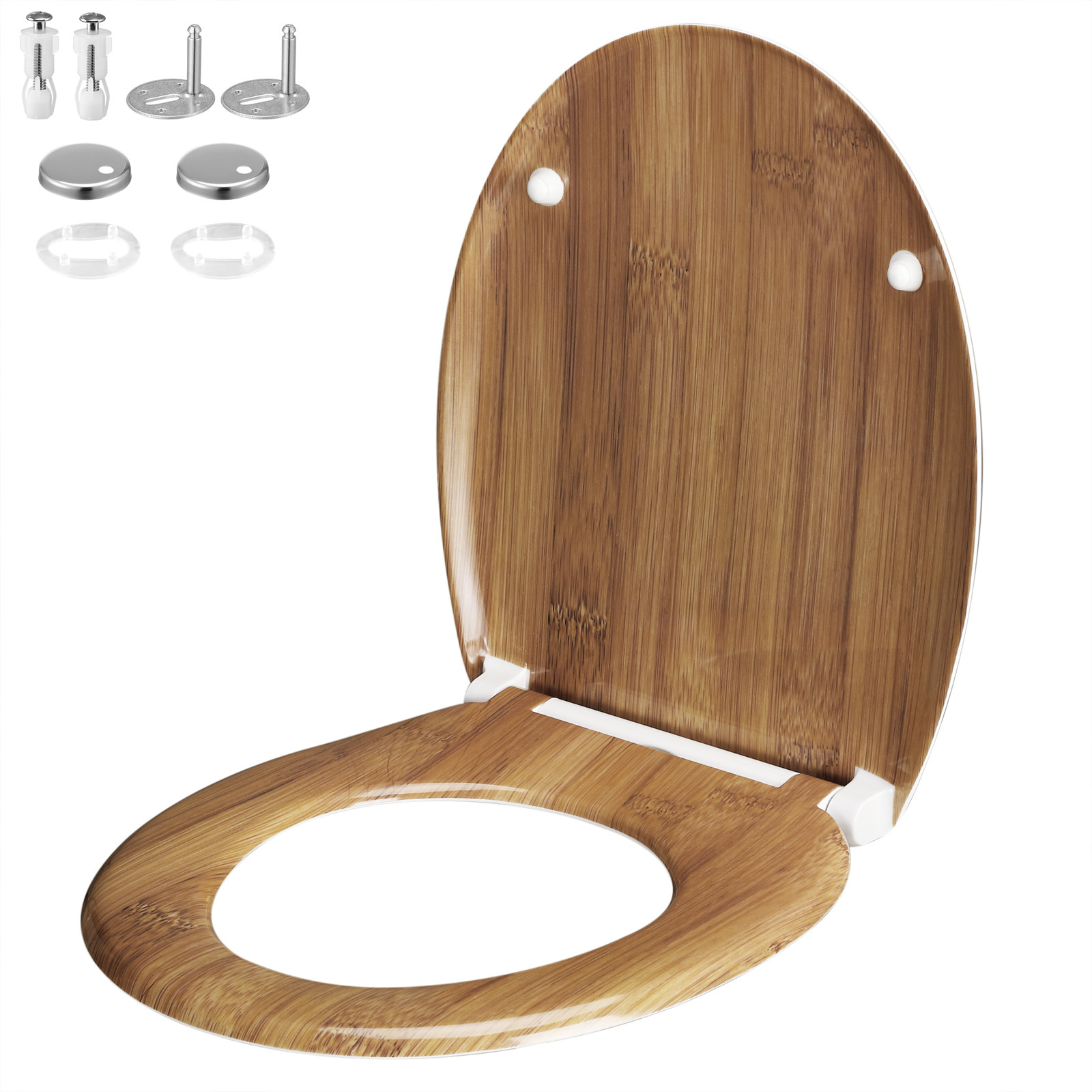 TEMU CASARIA® Asiento de Inodoro con de Cierre , Fijación de Rápida, Diseño de Bambú, de Inodoro para Baño