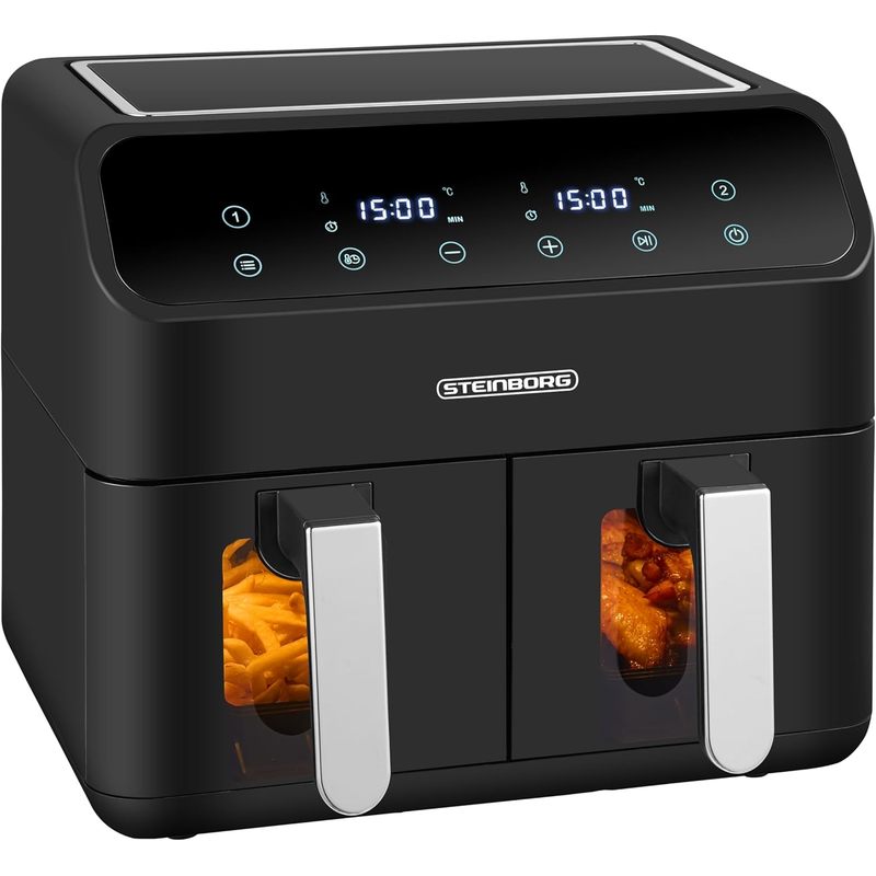 Image of Hot Air Fryer | 2 Chambers | Hot Air Fryer | 4 In 1 Mini Oven | Fryer | Dehydrator | Grill Bake Dry Fry | Fryer | Air Fryer | Hot Air Oven | Hot