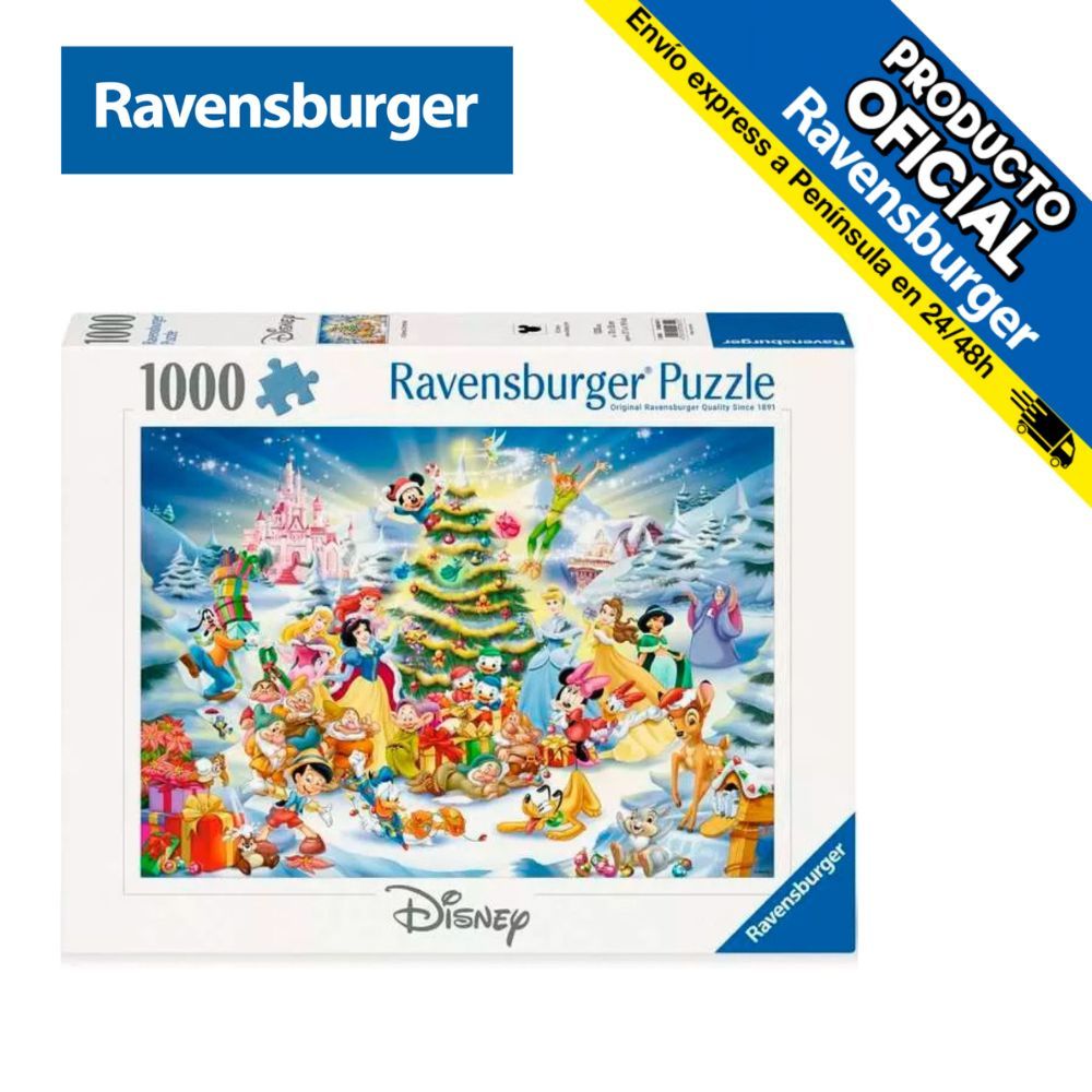 RAVENSBURGER PUZLE - DISNEY NAVIDAD 1000 PIEZAS, 00651, ENVÍO URGENTE 24-48 HORAS EN PENÍNSULA, TIENDA CON LICENCIA OFICIAL, JUGUETES, ROMPECABEZAS