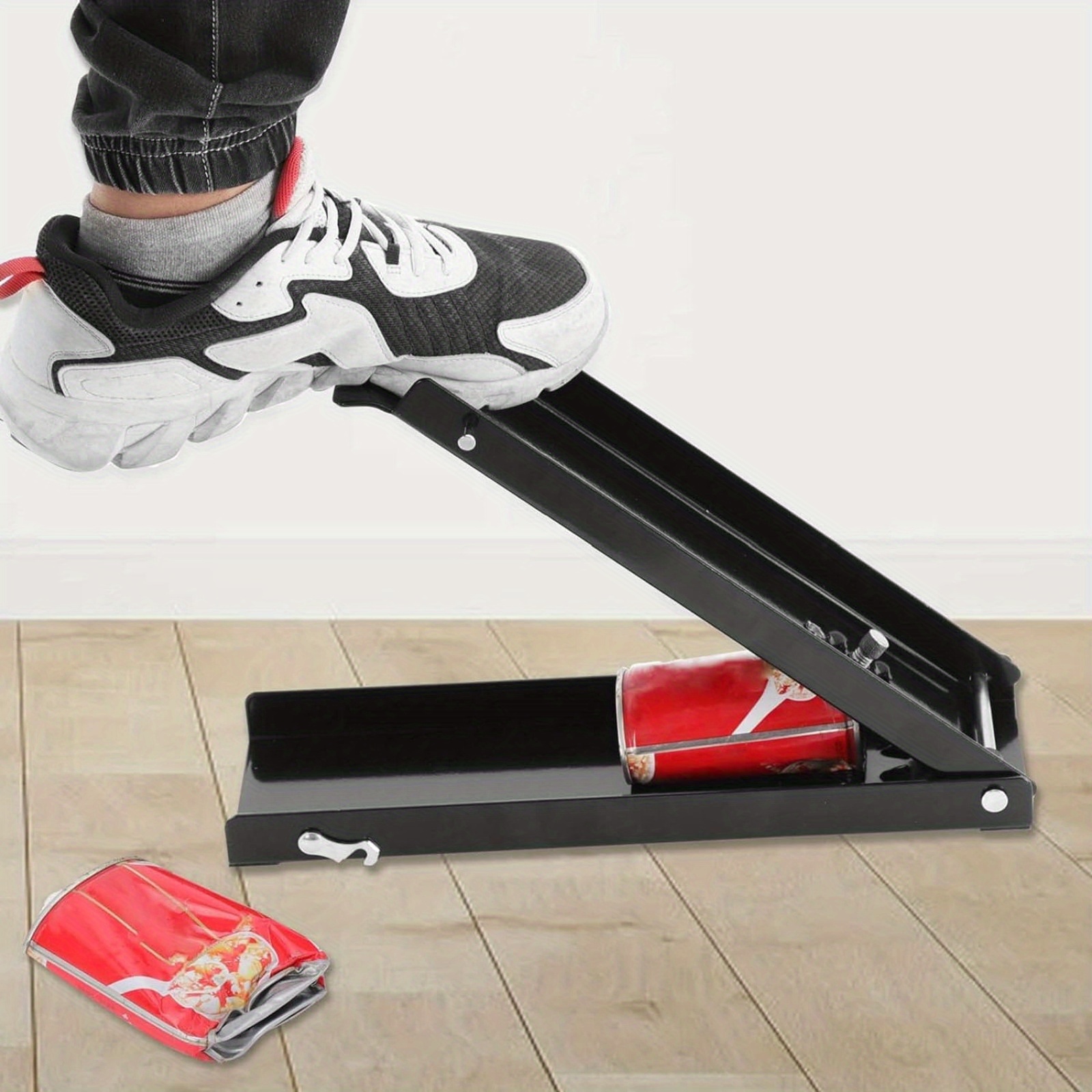 TEMU Heavy Duty 16oz Foot-operated Can Crusher, Standing Metal Soda & Beer Can Smasher For Bottles -