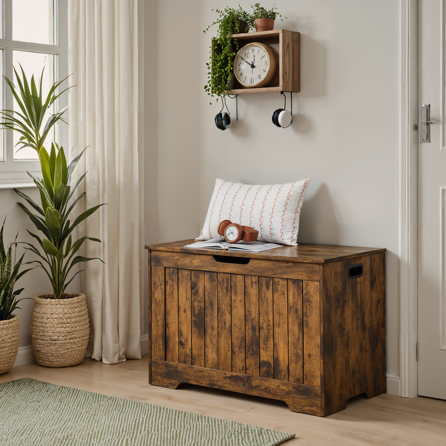 Shoe Bench, Storage Bench, Storage Cabinet, Seat Chest, Country House Style, 40 X 76 X 48 Cm, Large Storage Space, Safe And Practical, Capacity, Versatile Design