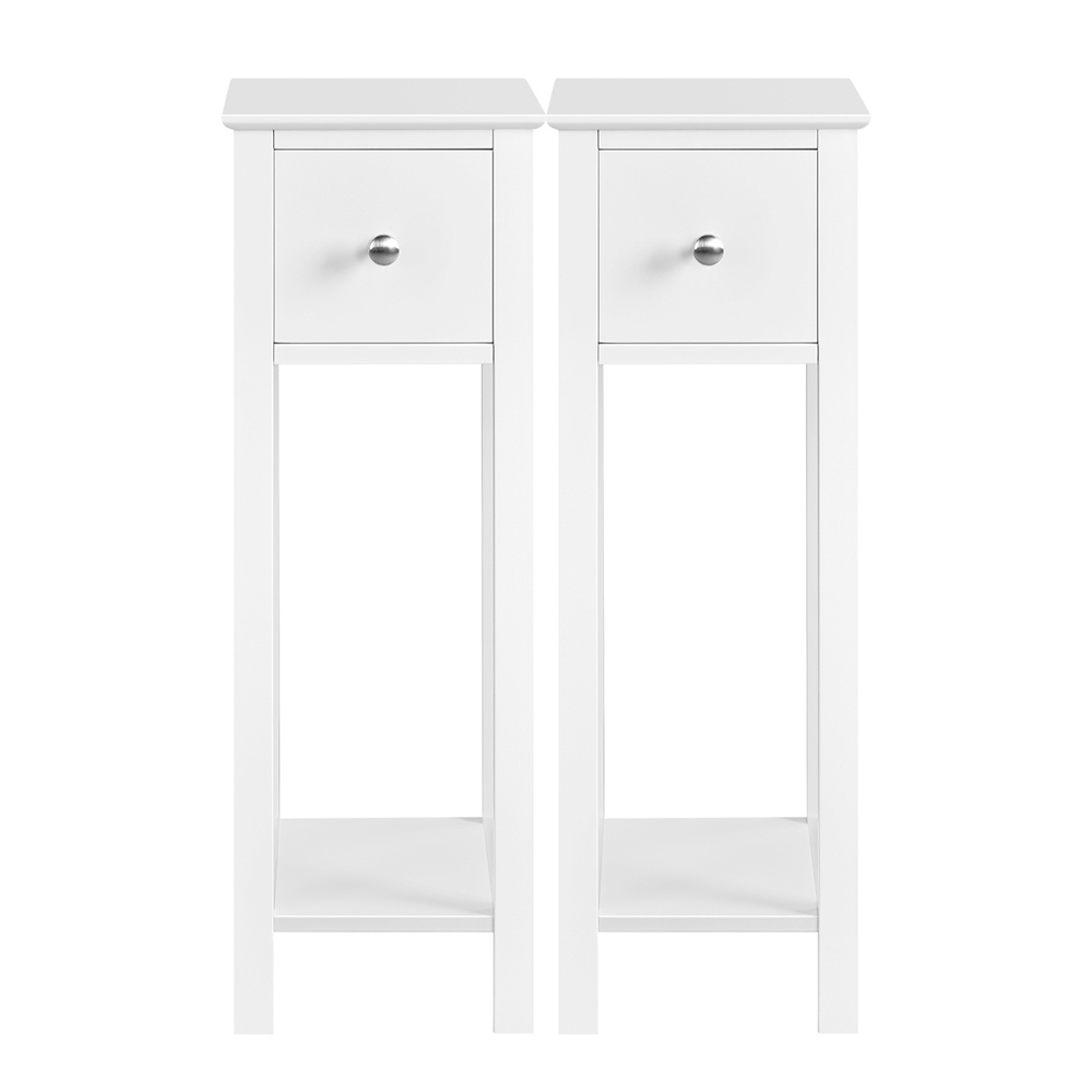Costoffs 2 Side Table Nightstand Coffee Table With Storage And 1 Drawer Sofa Table Storage Side Table For Bedroom Living Room