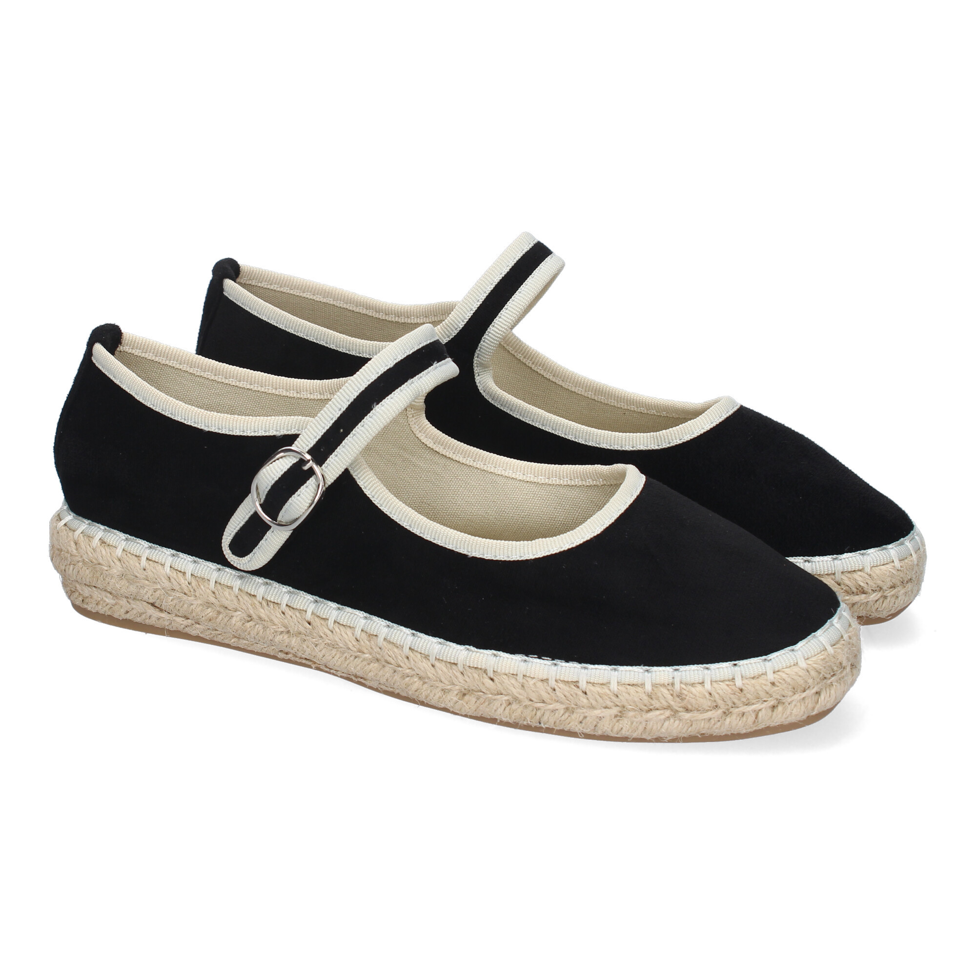 Image of Women's Espadrille Ballerina Flats With Jute, Comfortable, With Round Toe And Closure For A , Ideal For Spring-summer