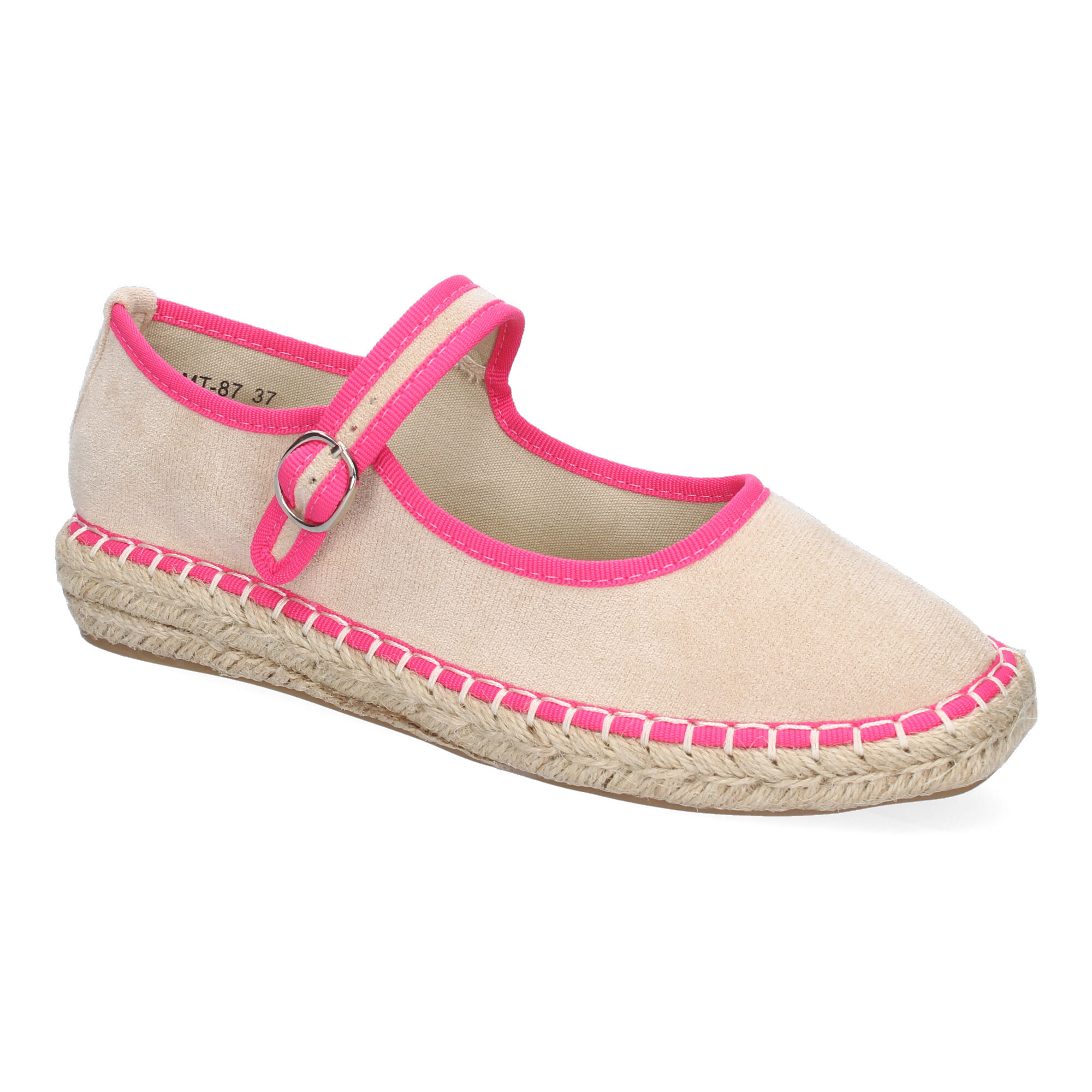 Image of Women's Espadrille Ballerina Flats With Jute, Comfortable, With Round Toe And Closure For A , Ideal For Spring-summer