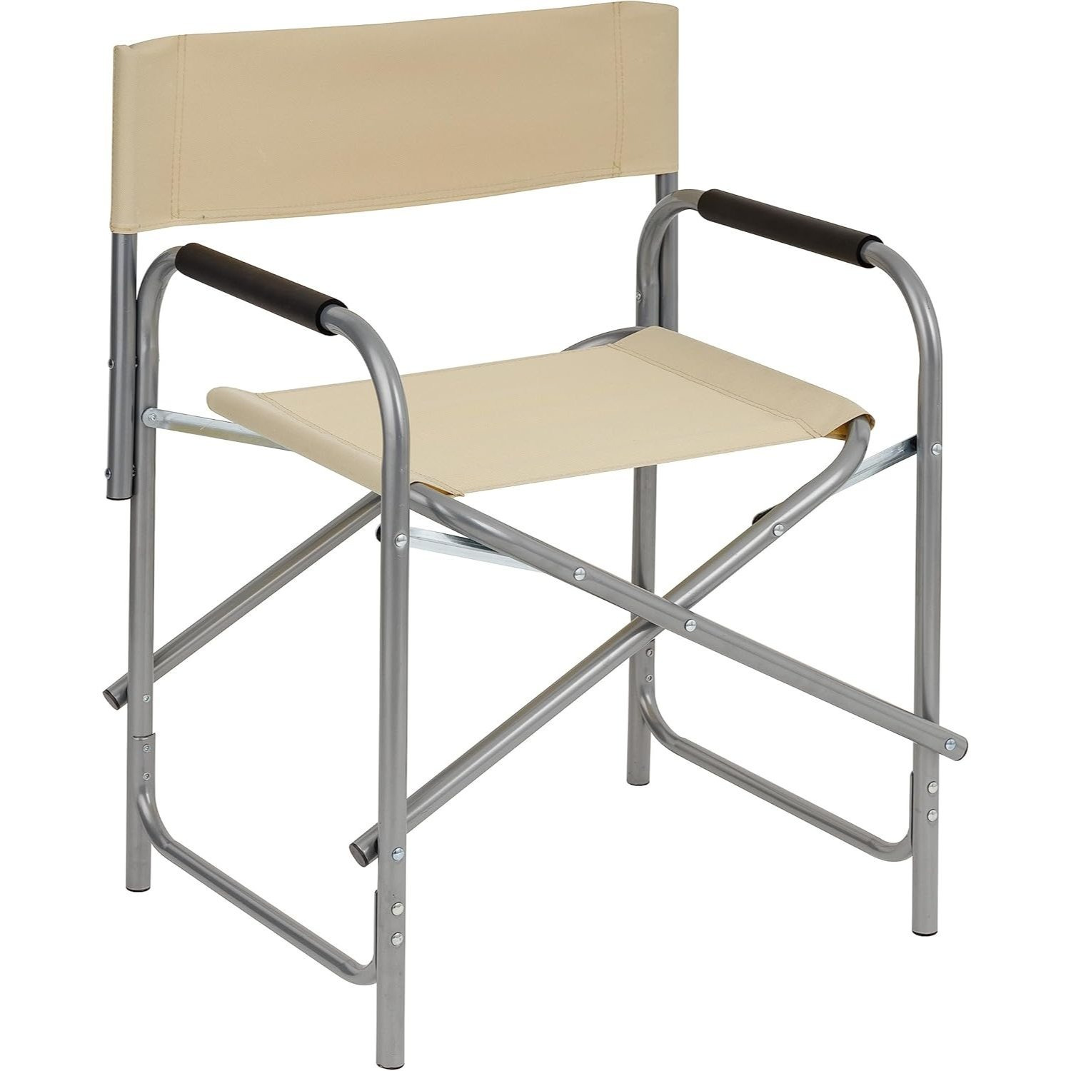 TEMU Baroni Home Sedia da Pieghevole in Acciaio , Poltrona Ergonomica Salvaspazio in Tela per Campeggio, Mare, Spiaggia, 56x44x76 cm
