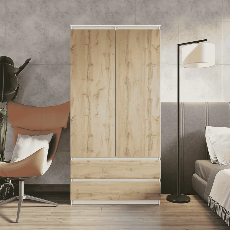 schlafzimmerschrank weiß matt 180x90x50cm – garderobe