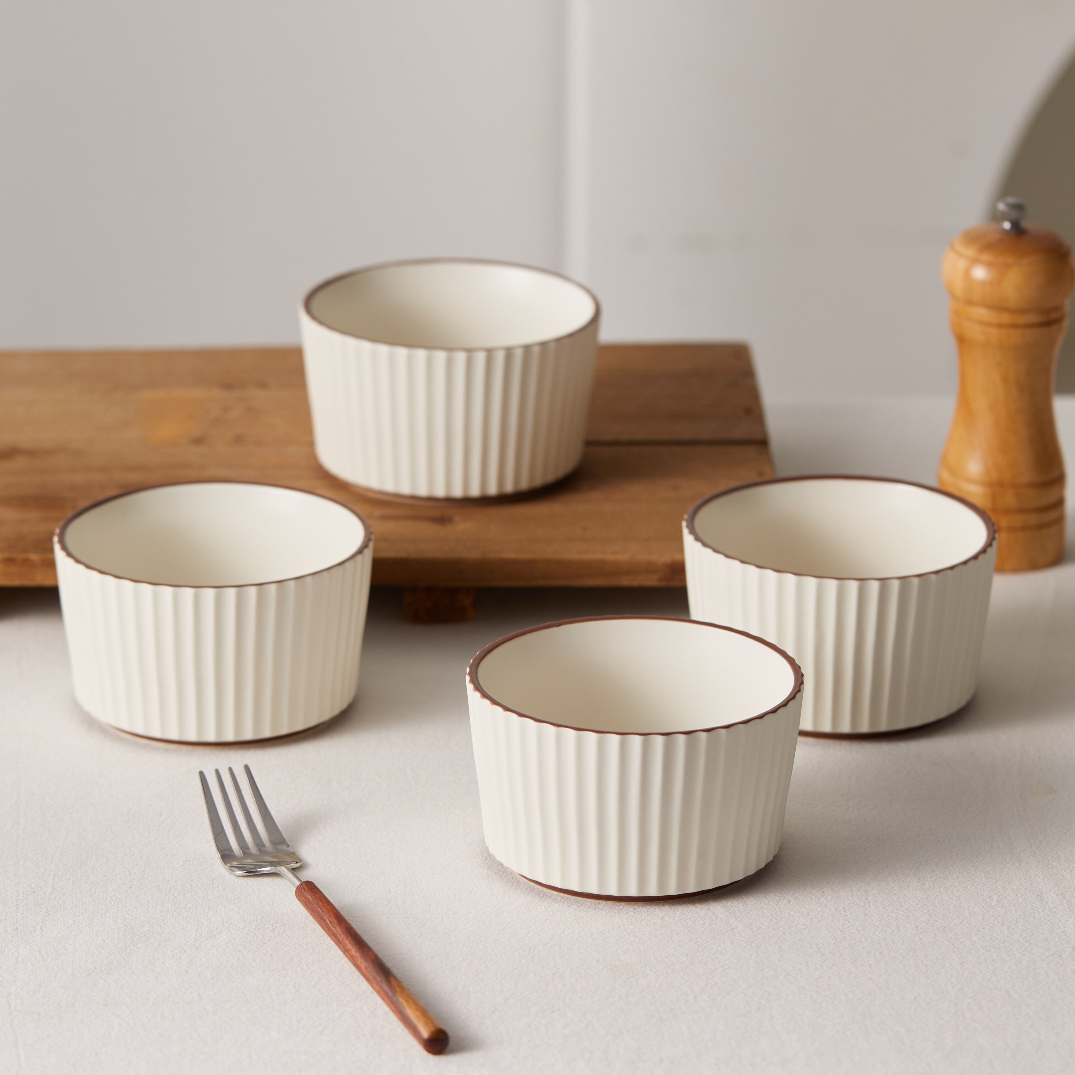 TEMU 4.5-inch, 4pcs Set, Ø11cm, 400ml, Gloss, High-quality Ceramic, Dinner Set, Bowl Set, Ceramic Dinnerware, Bowl, Breakfast Bowl, Dessert Bowl,