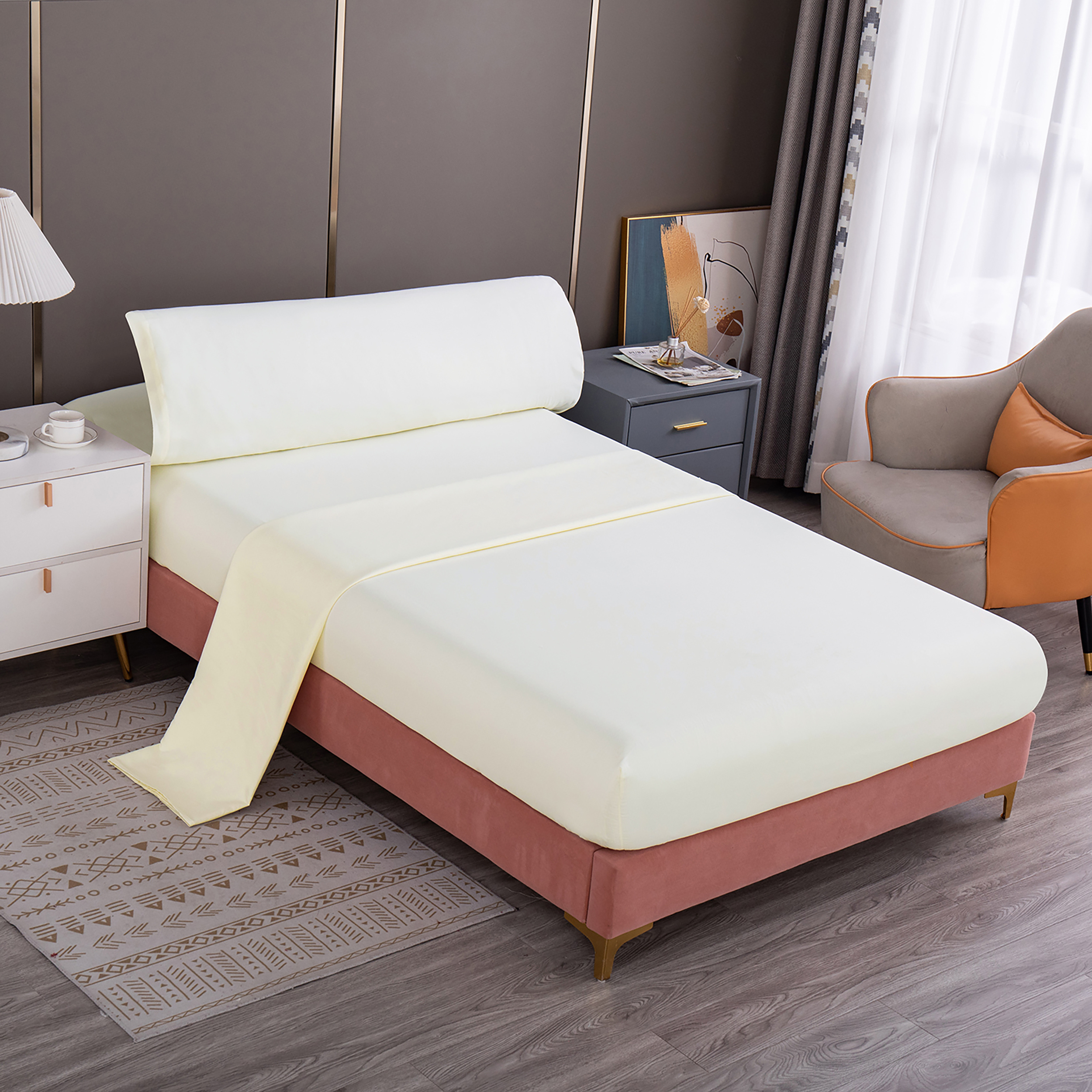 TEMU Juego de Sábanas Completo : Sábana Bajera, Encimera y de Almohada, para Cama de 90/ 135/ 150