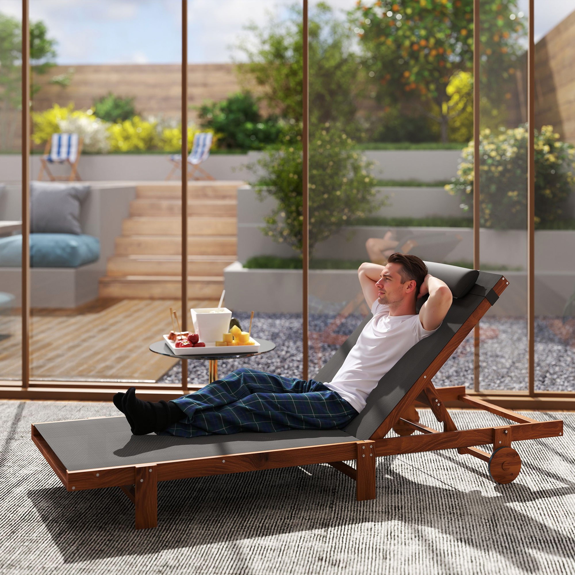 Sdraio Da Mare Ollewiellan Sedia A Sdraio Pieghevole In Legno