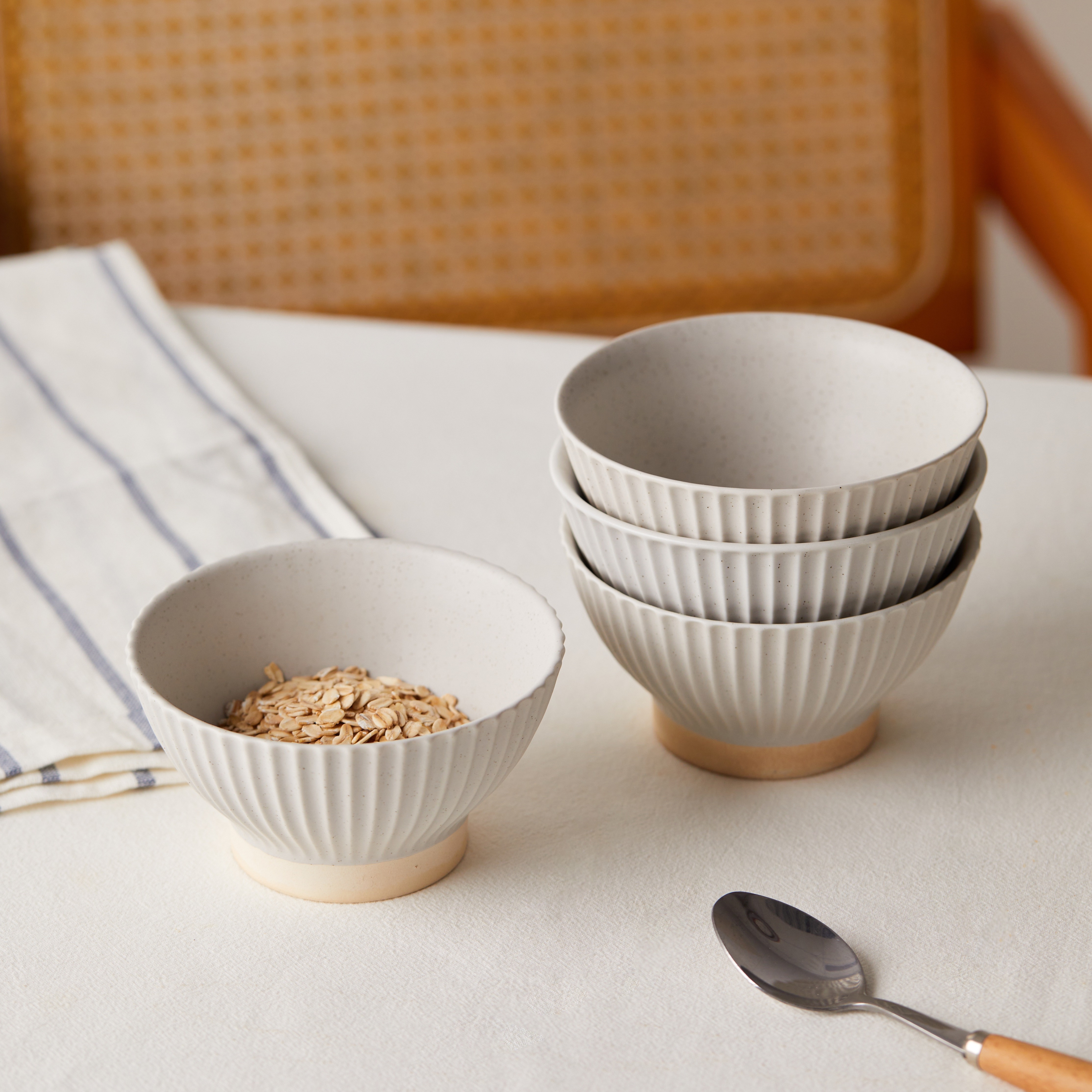 TEMU 6pcs, 4, 5 Inches, Light Gray Bowls, High-Quality Ceramic, Bowls, Breakfast Bowls, Dessert Bowls, Pudding Bowls, Ice Cream Bowls, Salad Bowl,