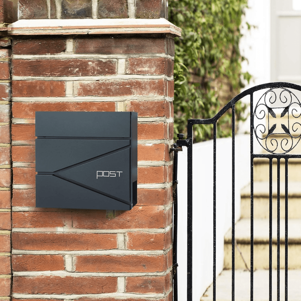 TEMU Xxl Mailbox, Lockable Wall Mailbox, With Newspaper Compartment, , Modern