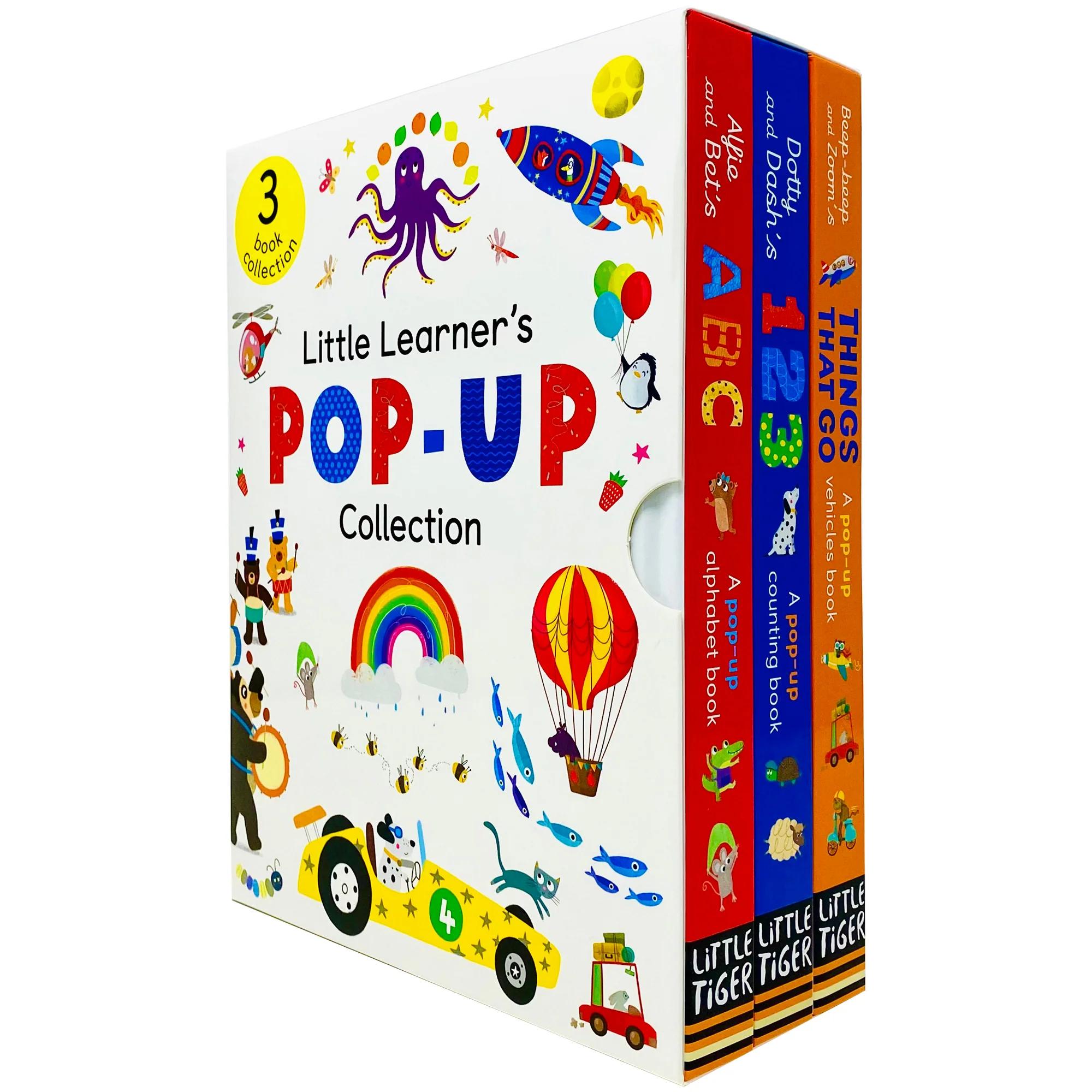 TEMU Little Learner's Pop Up Collection 3 Books Collection Box Set By Little Tiger (beep Beep And Zooms Things That Go, Dotty And Dash's 123, Alfie