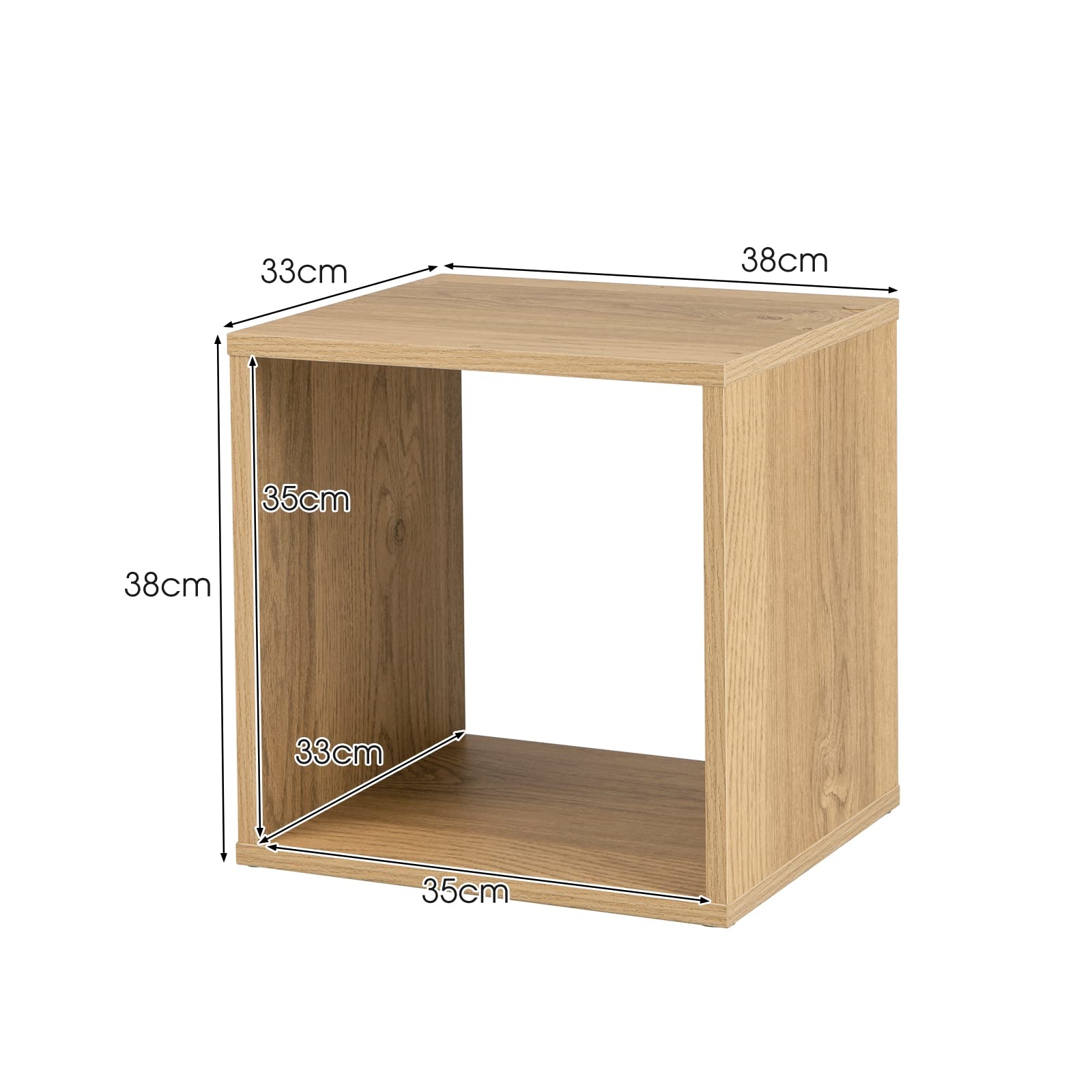 2-set Cube Shelves, Stackable Shelf Cubes, Bookshelf, Cube Shelf For Living Room, Bedroom, Study, Oak