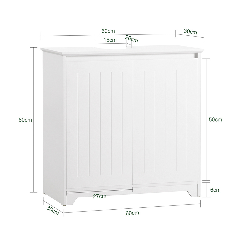 1pc Bathroom Cabinet With 2 Doors, 60 X 30 X 60 Cm (l X B X H) - Cas219-x