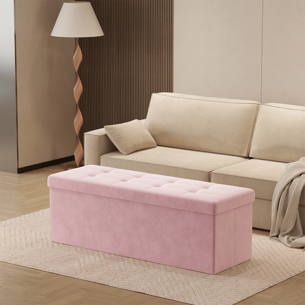 E-shop Sitzhocker mit Stauraum, Sitzbank, 38 x 110 x 38 cm, , Fußbank, bis 300 kg belastbar, für Wohnzimmer Schlafzimmer Flur