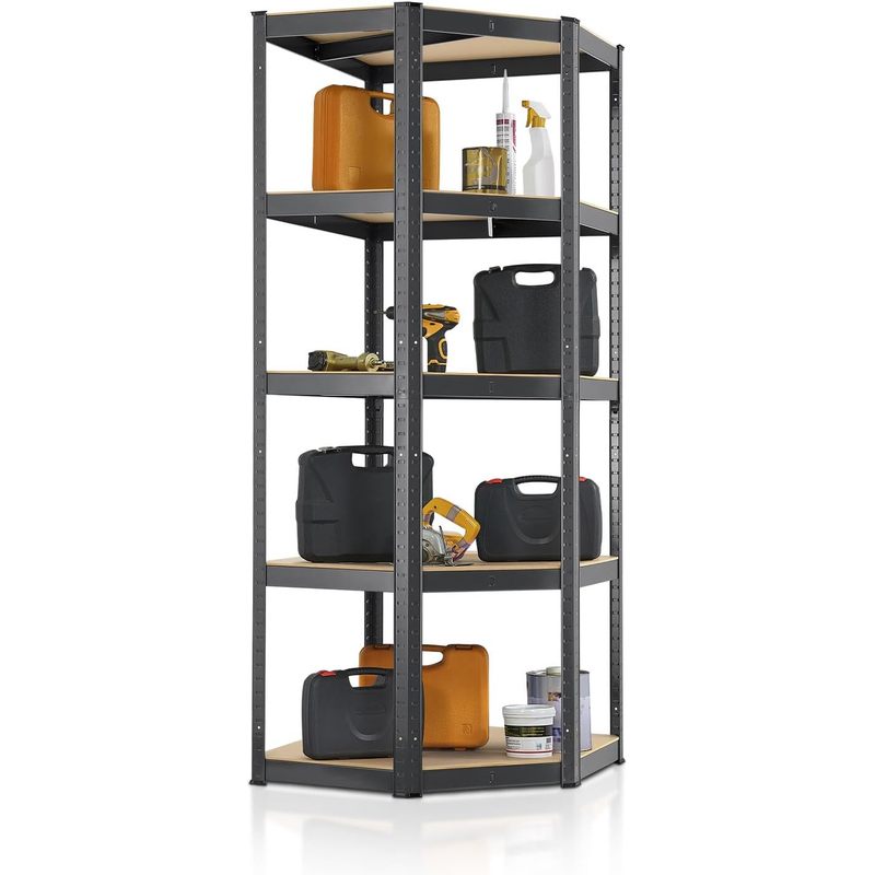 E-shop Eckregal Lagerregal Corner Basic 180 x 70 x 40 70 cm (HxBxT) 875 kg 5 Böden Metall verzinkt Schwerlastregal Steckregal Kellerregal Grau