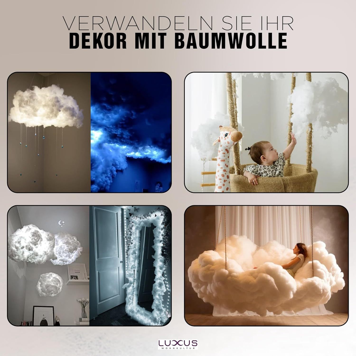 Füllwatte 1kg Antiallergisch - OEKO-TEX Zertifiziert Für Kuscheltiere, Kissen & Tierbetten