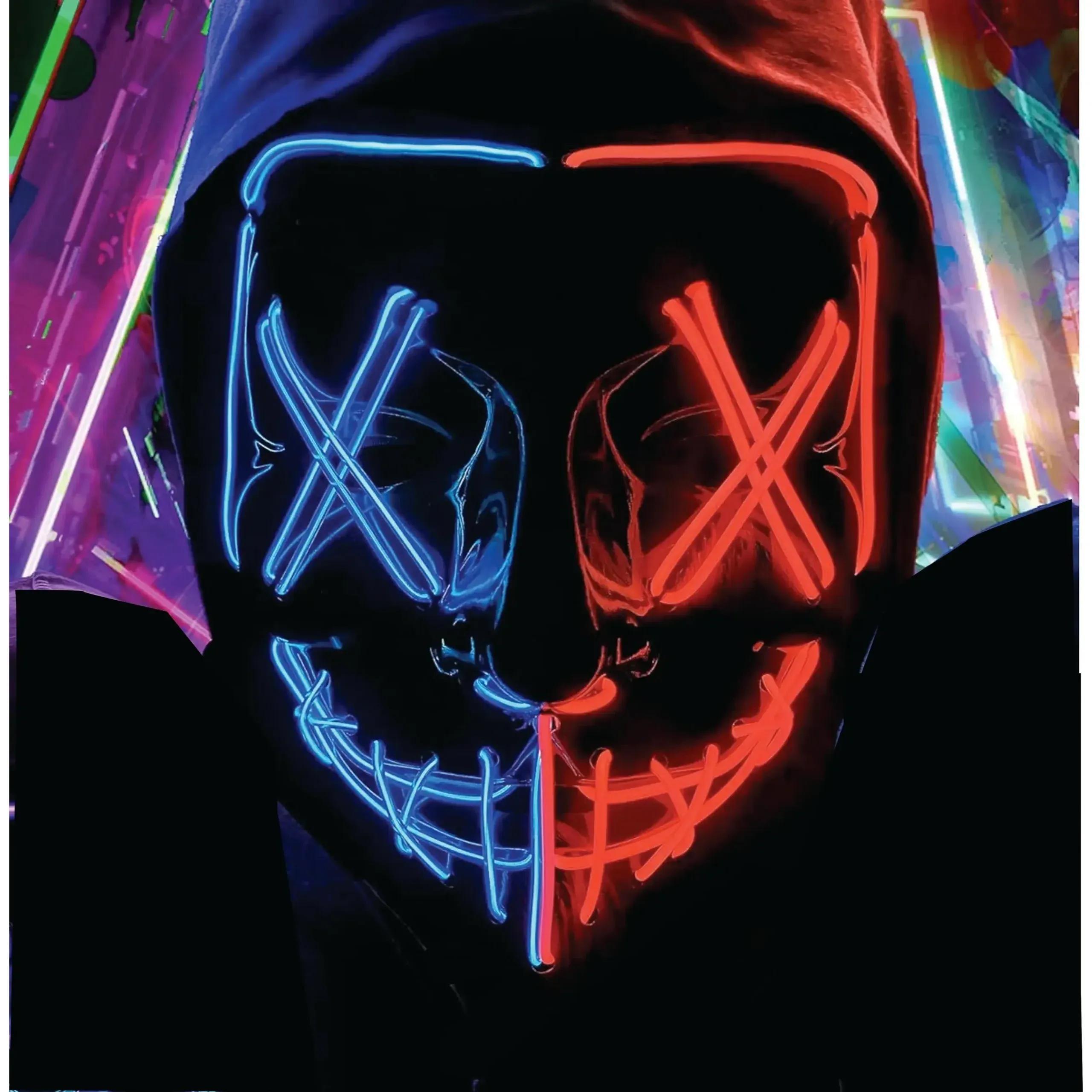 Image of Tk Led Mix - Like From Purge, Controllable, For Halloween, Carnival & Mardi Gras As A Costume For (red/blue - Mix)