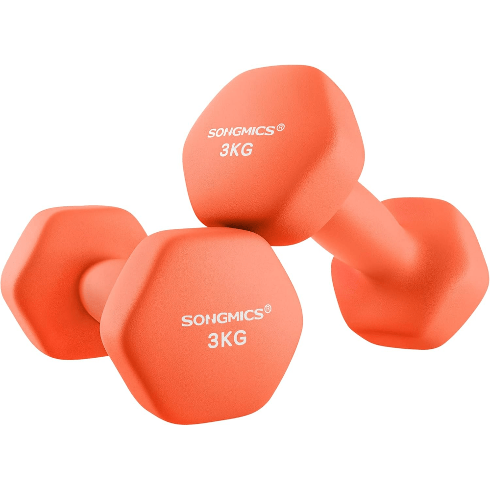 TEMU Songmics Dumbbells Set Of 2 Dumbbells Hexagon Neoprene Coating Strength Training Workout Fitness