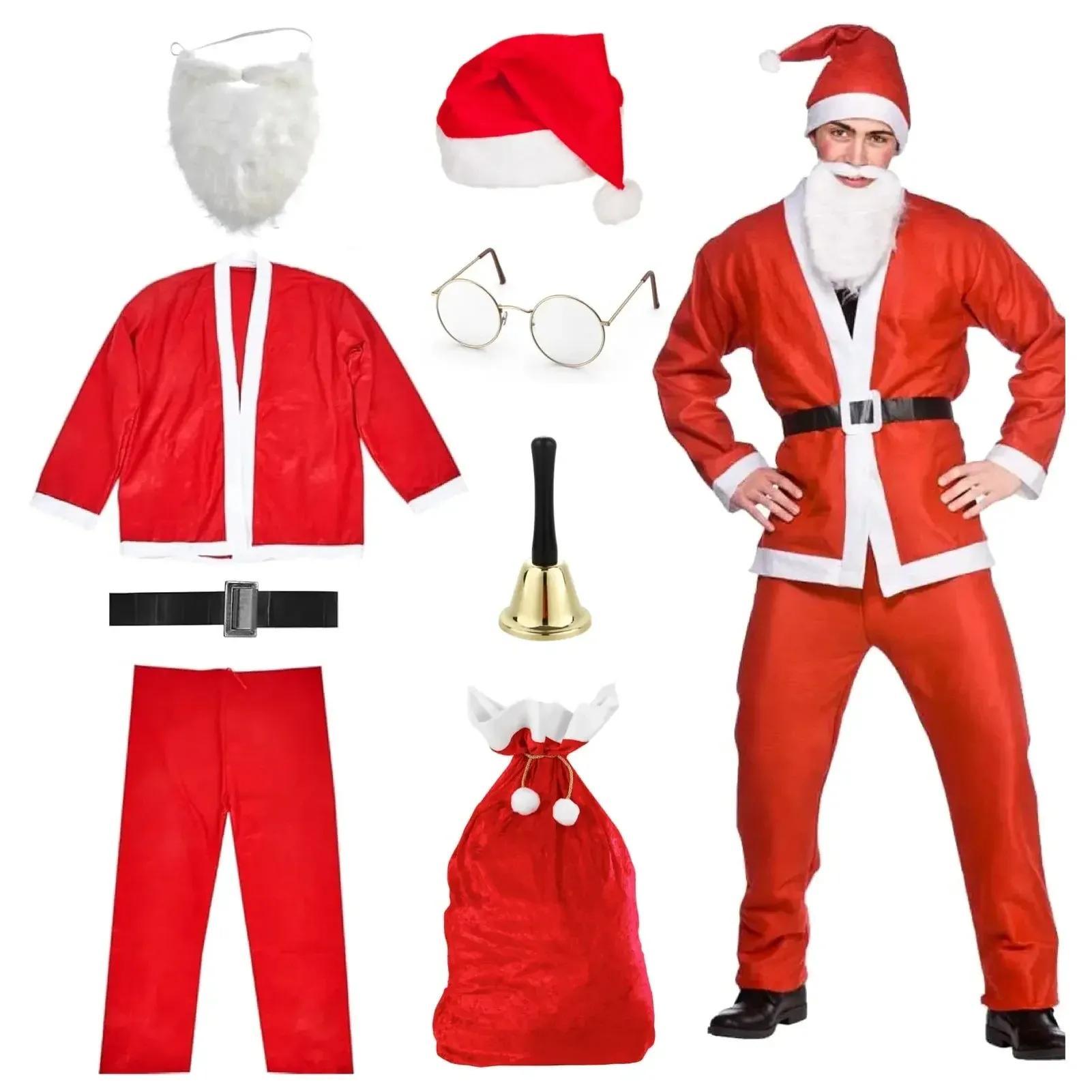 TEMU Tk 8 In 1 Costume - Santa Claus Costume - Santa Costume - For Christmas - Costume For - Santa Claus - Santa Claus - Men/adults