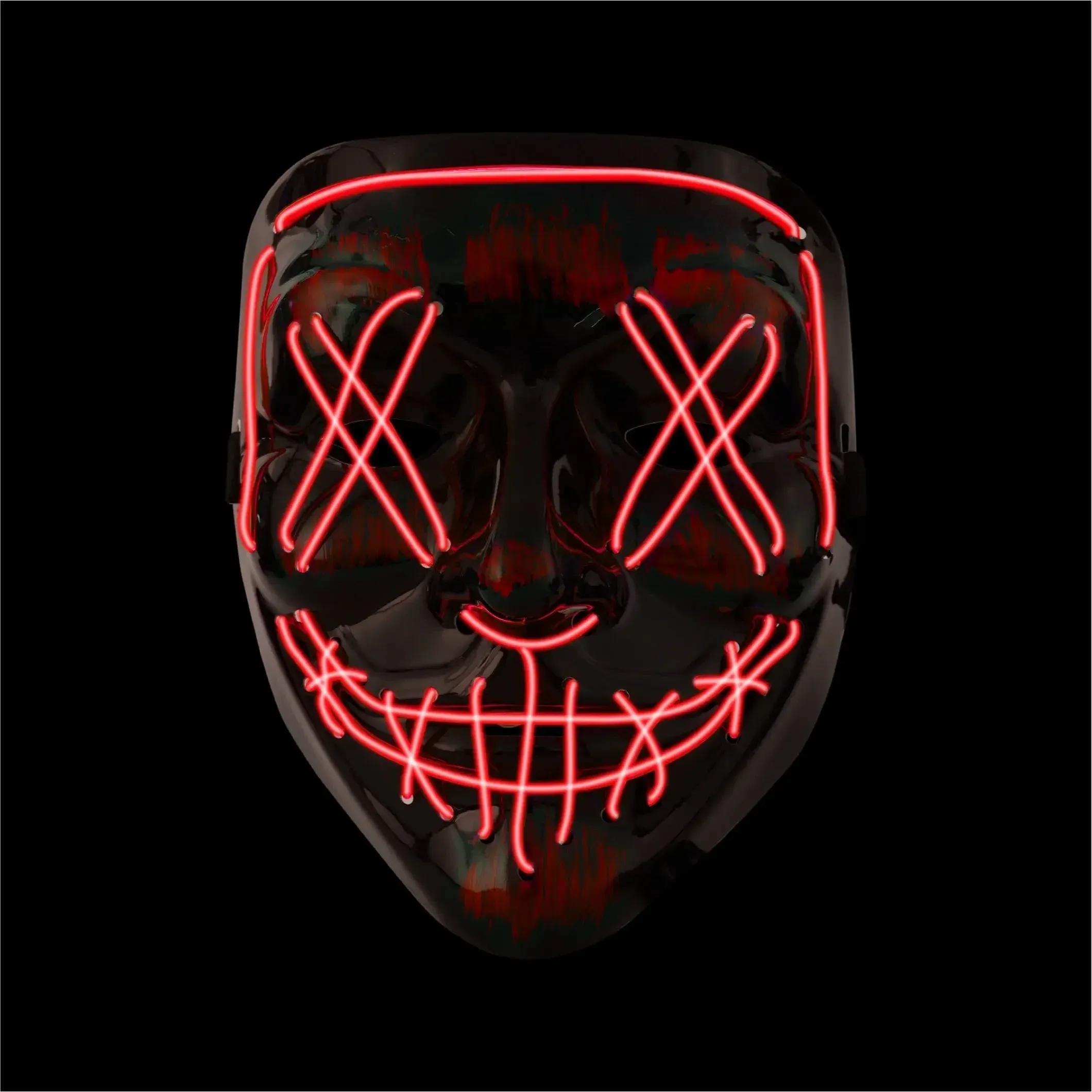 Image of Tk Halloween Mask Purge Led - Controlled Costume Mask For Halloween, Carnival & Mardi Gras As Costume & Disguise For Red