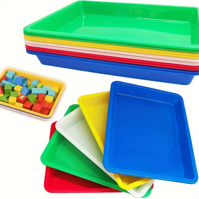 E-shop 10 Stk. Kunststofftablett - Mehrfarbig, Langlebig und Stapelbar, Verwendet für die Organisation von Bastelarbeiten, DIY-Projekten, Schulen,