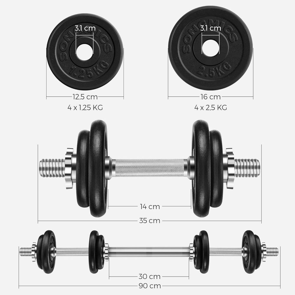 2-in-1 Dumbbell Bodybuilding Kit, with Steel Extension Bar, Adjustable Weight, Fitness, Bodybuilding, Home Mass Gain, Gym Accessories