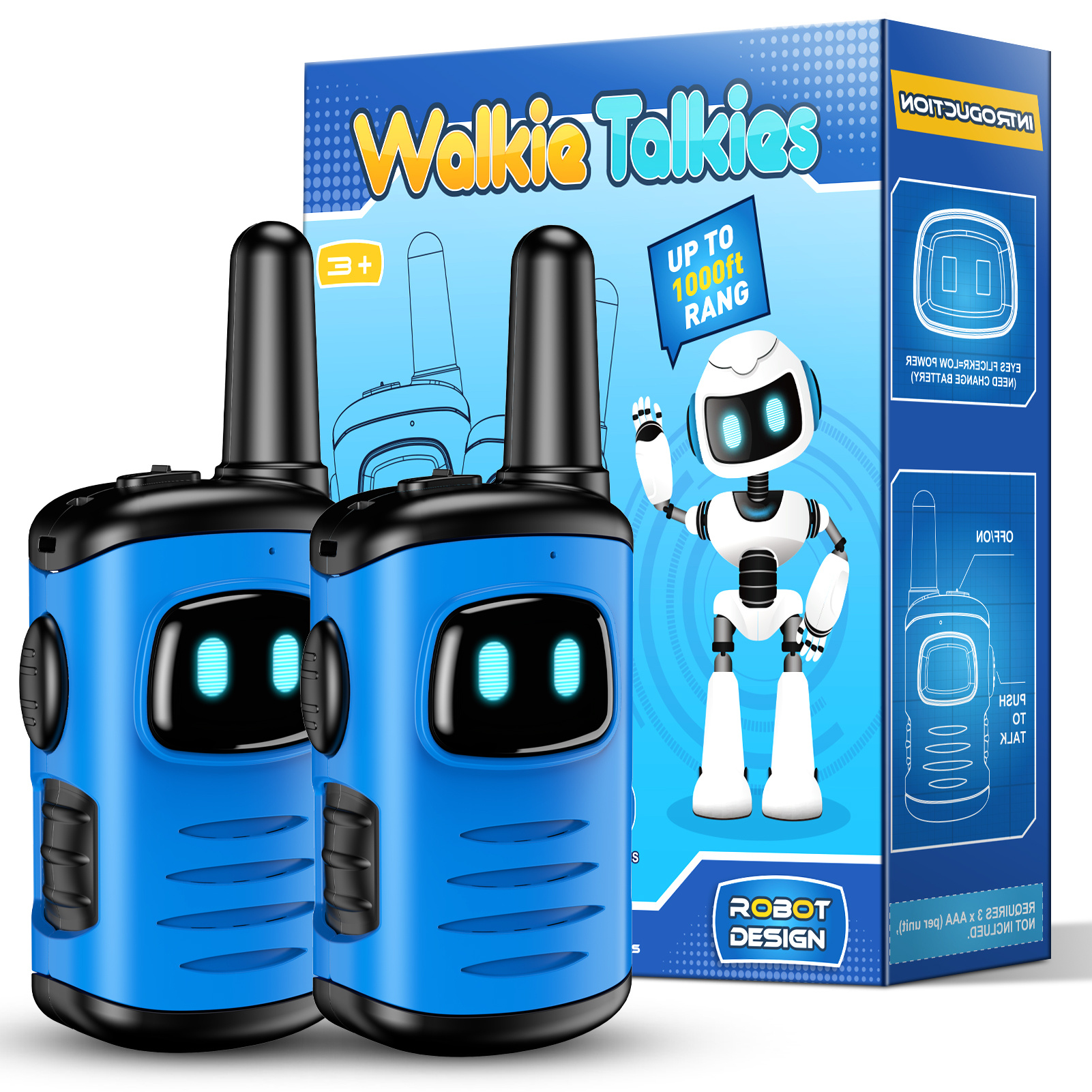 TEMU 2pcs Walkie Talkie Kids, Toys For 3-8 Year Old Boys Toys Age 4 9 Year Old Gifts Kids Toys Walkie Talkie For