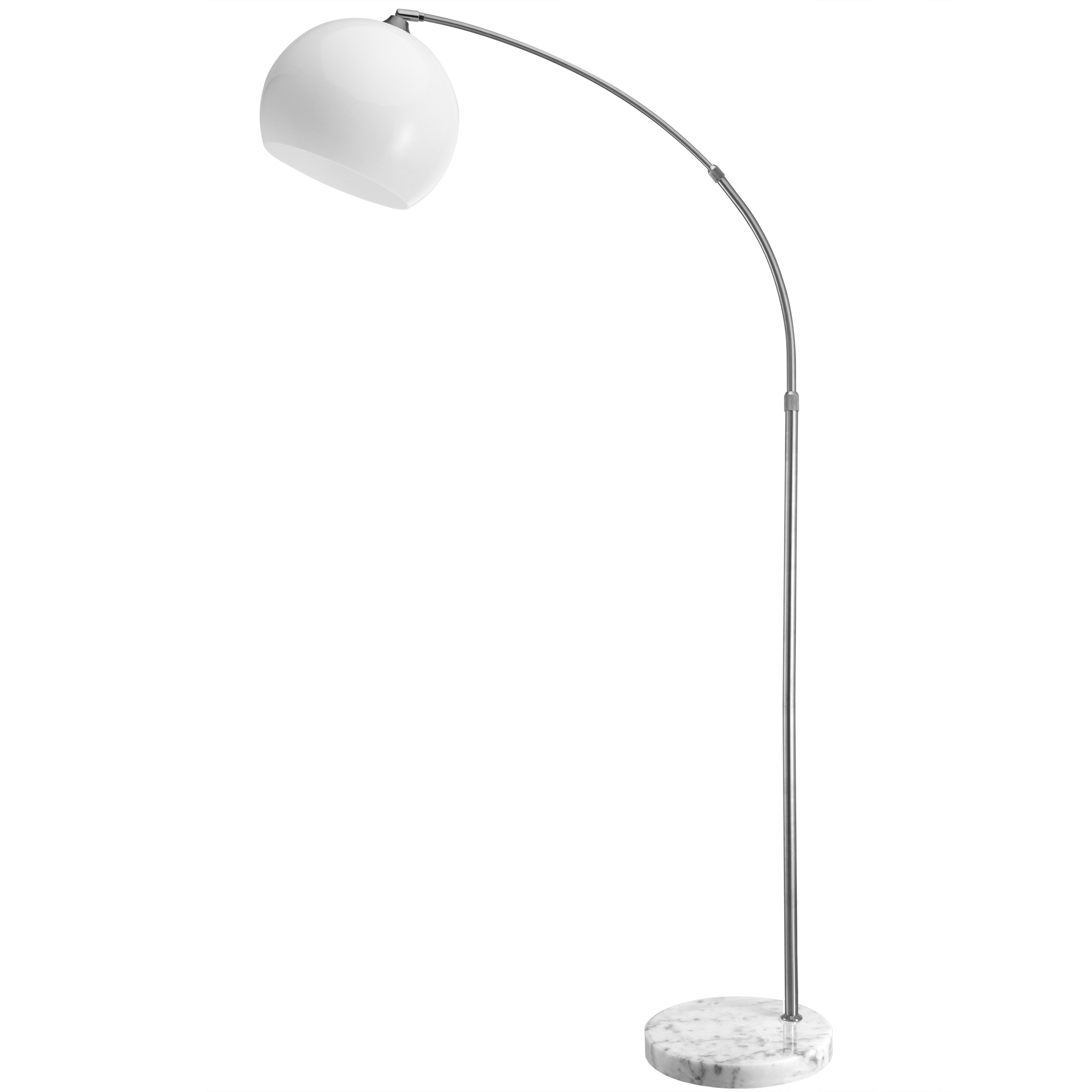 E-shop MONZANA® Bogenlampe Marmor 190-210 cm Höhenverstellbar Fußschalter Schwenkbar E27 Edelstahl 40W Wohnzimmer Schlafzimmer Stehlampe Standleuchte