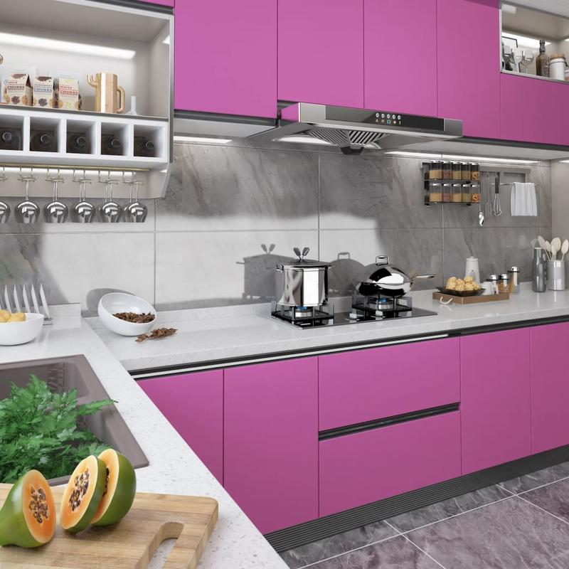 TEMU Self-adhesive Furniture Film High-gloss Purple 500x90 Cm Pvc