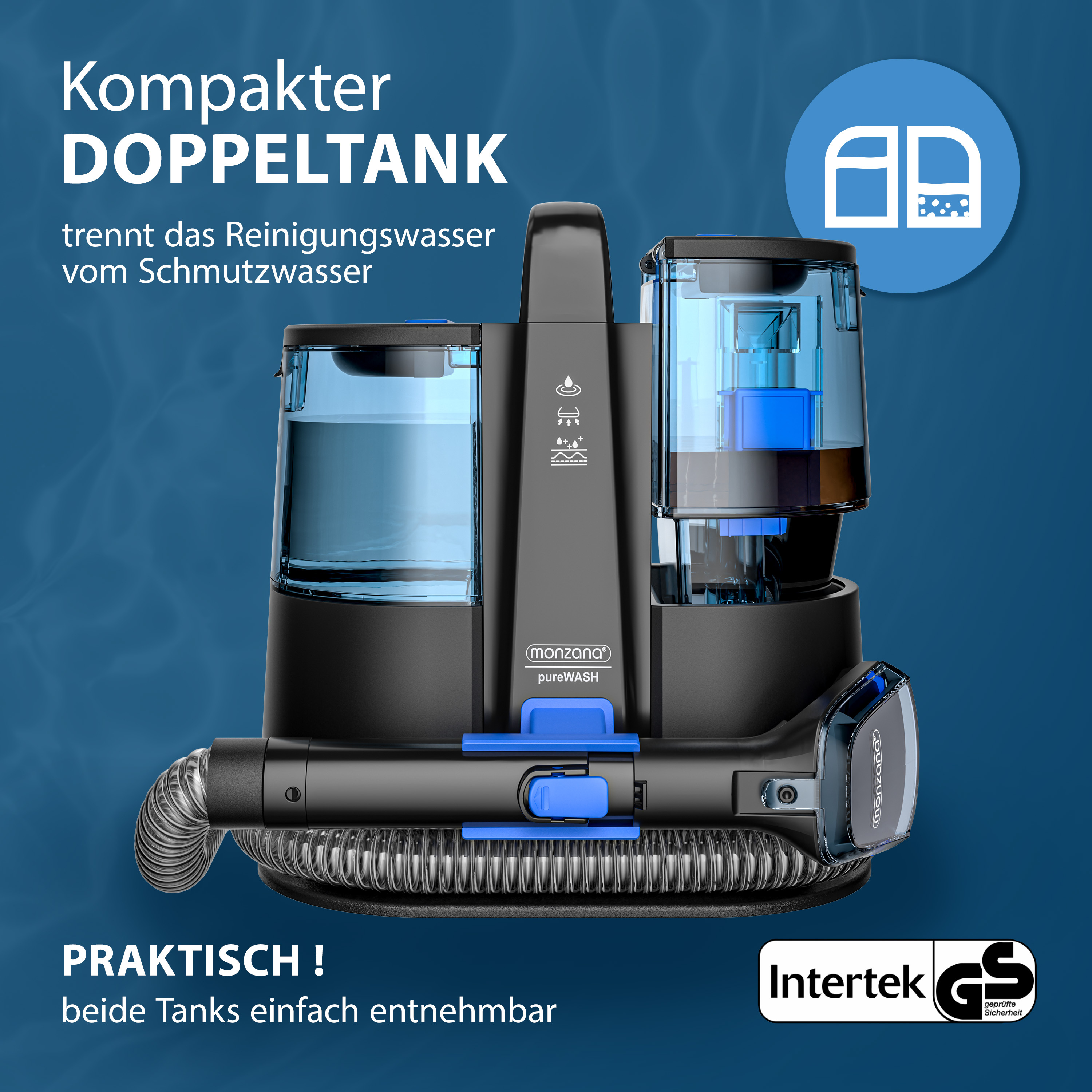 E-shop Waschsauger SC4000 Polsterreiniger Teppich Sofa Auto 1500ml Frischwassertank Fleckenreiniger Kompakt Haustier 400W Leistungsstark Zubehör