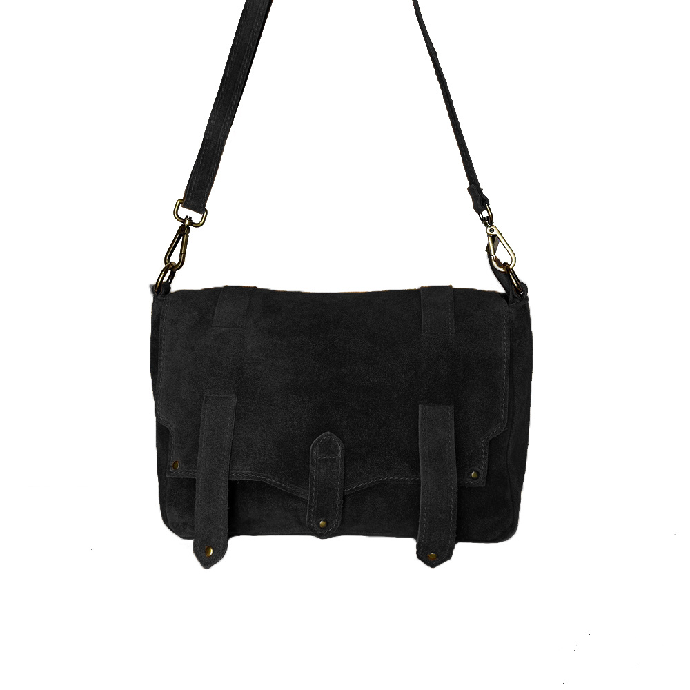 Image of Shoulder Bag, Leather Bag, Women's Messenger Bag In Suede Made In Italy, Crossbody Purse