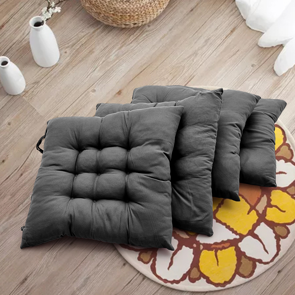 4pcs solid coloured chair cushions machine washable and durable with a knitted design for   and support suitable for garden dining and office chairs 40 40 5 cm multi  