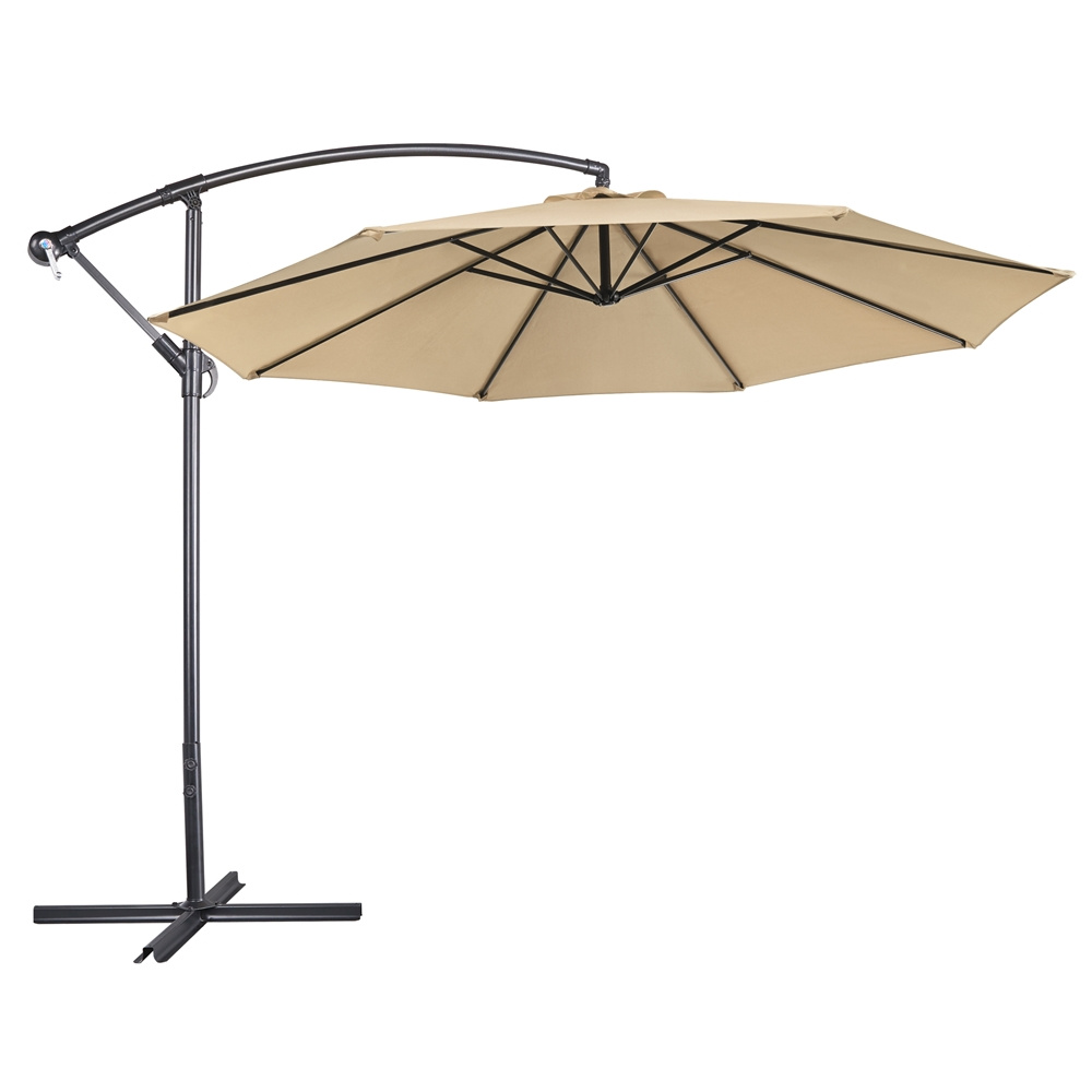 E-shop Costoffs Ampelschirm Pendelschirm Galgenschirm Kurbelschirm Neigbar Achteckiger Sonnenschirm mit Kurbel Freiarmschirm für Balkon Terrasse Strand