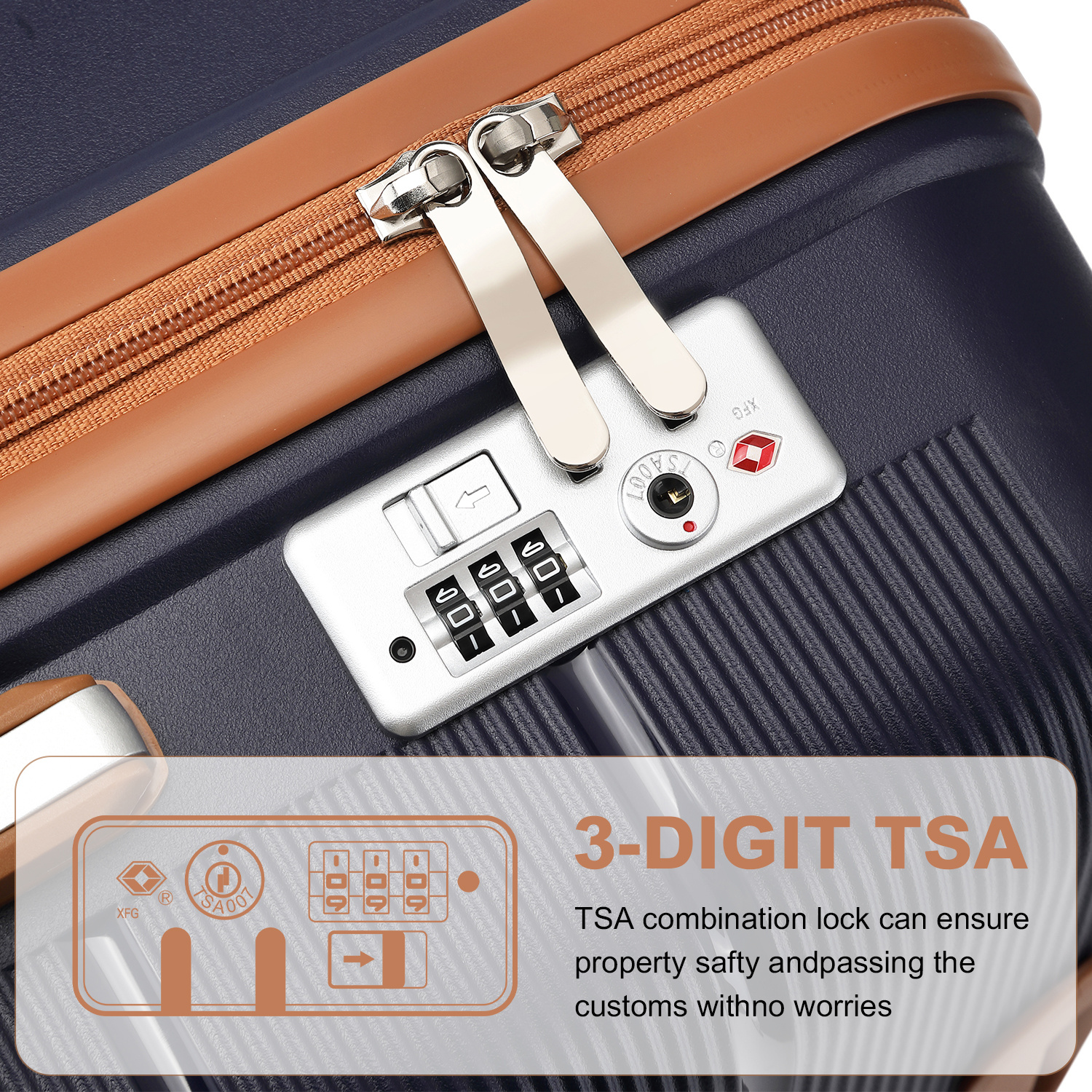 British Traveller Lightweight PP Hard Shell Travel Trolley Suitcase