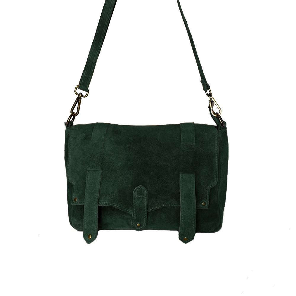 Shoulder Bag, Leather Bag, Women's Messenger Bag In Suede Made In Italy, Crossbody Purse