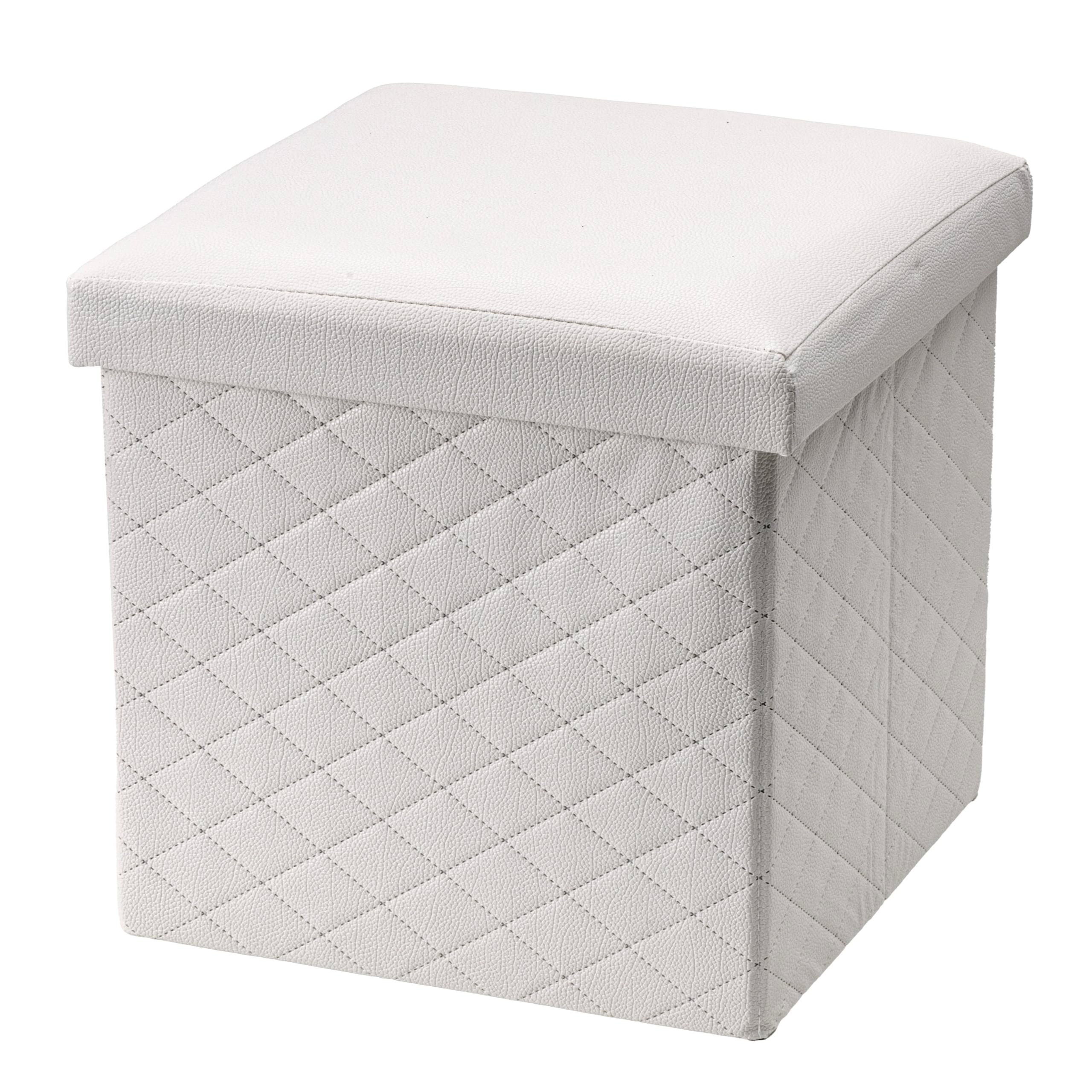 TEMU Baroni Home Poussette Cube Pliable Rangement Rembourré, Tabouret de Rangement pour Chambre et Salon, Poussette Économisant , 38x38x38 cm